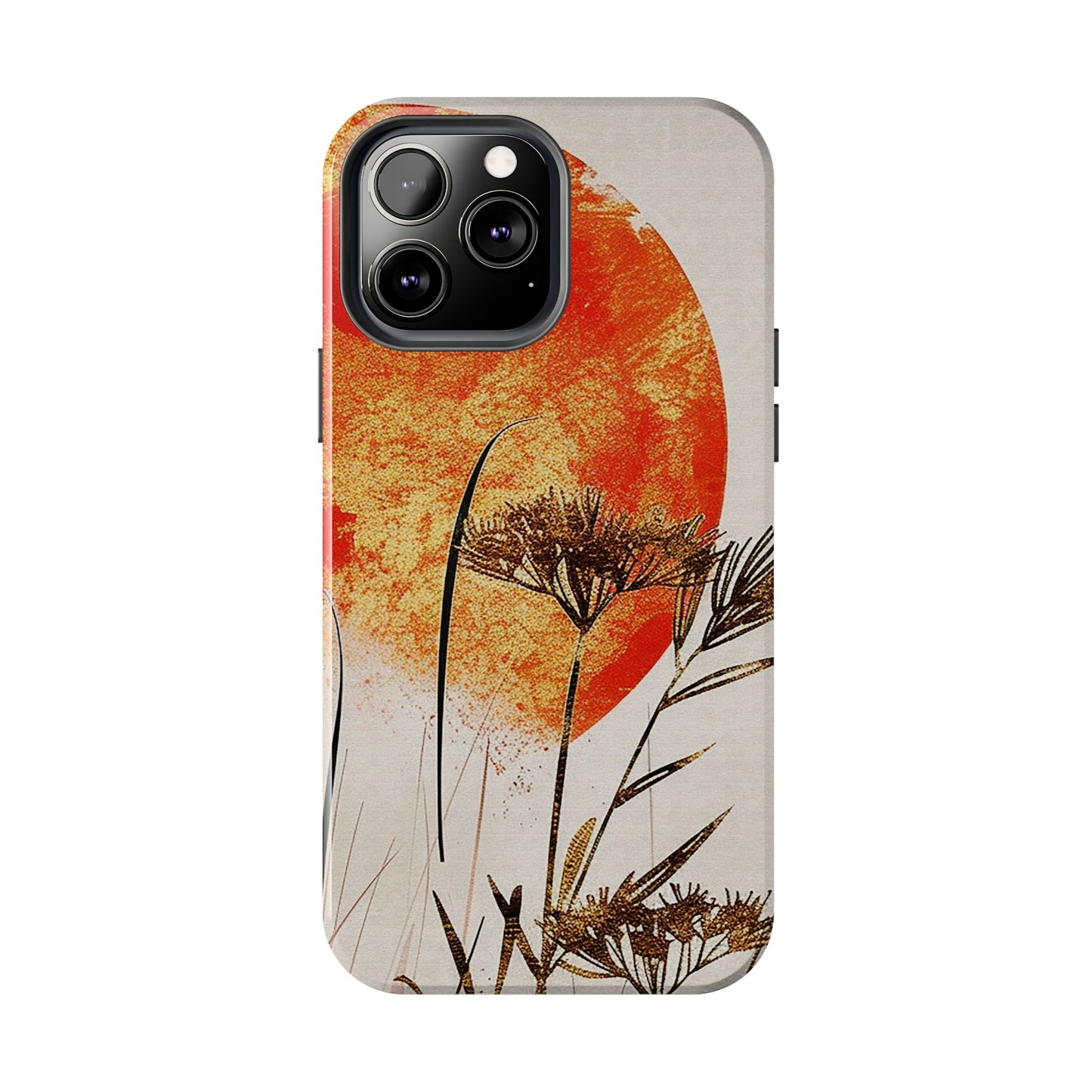 Artistic Floral Tough Phone Case - Sunset Design for Nature Lovers