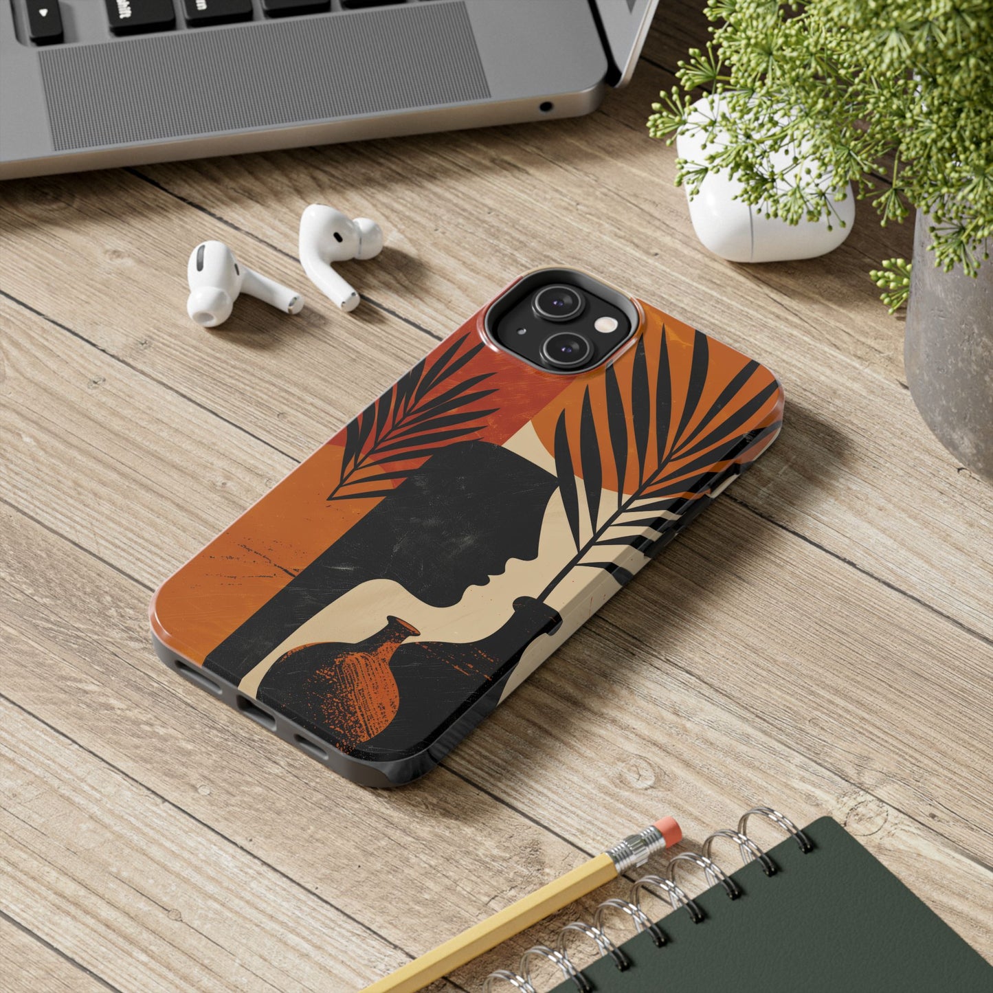 Artistic Tough Phone Case with Nature-Inspired Design