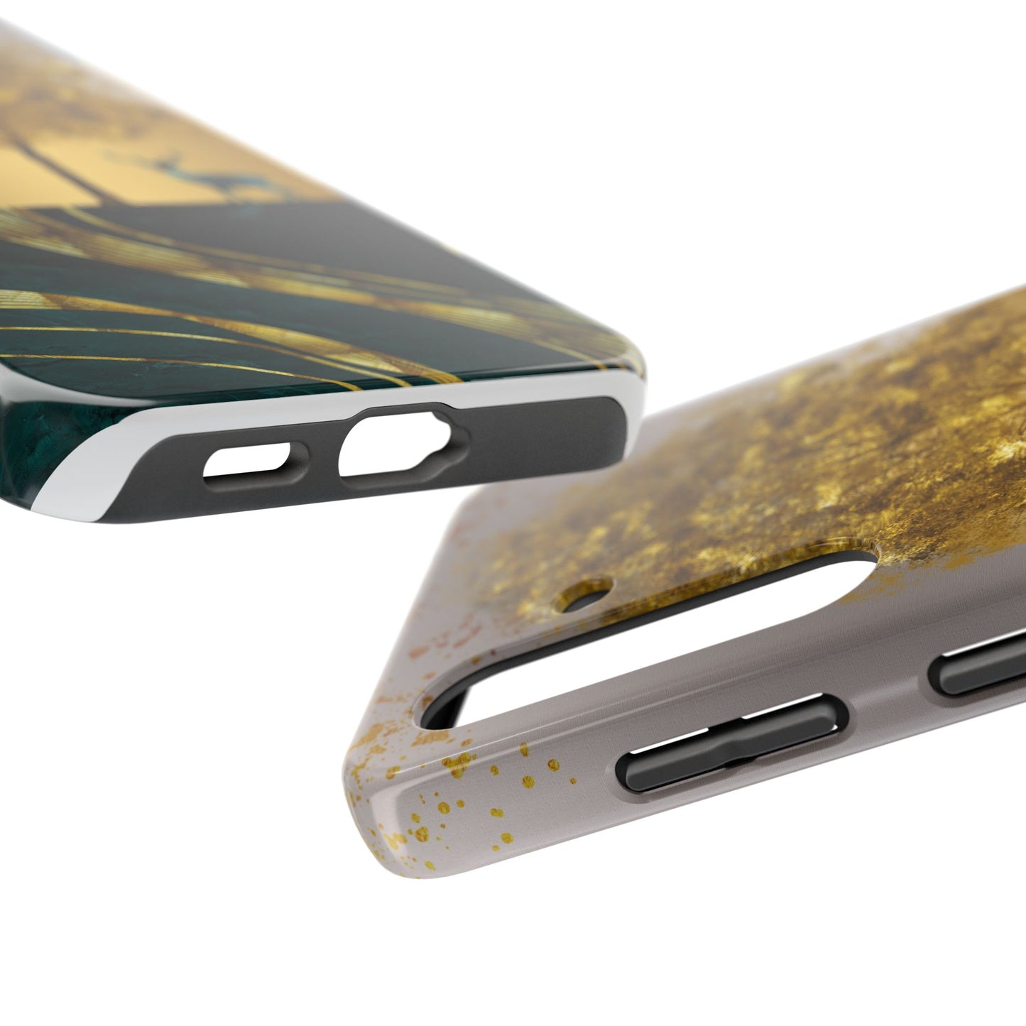 Elegant Wilderness Tough Phone Case - Golden Tree & Deer Design