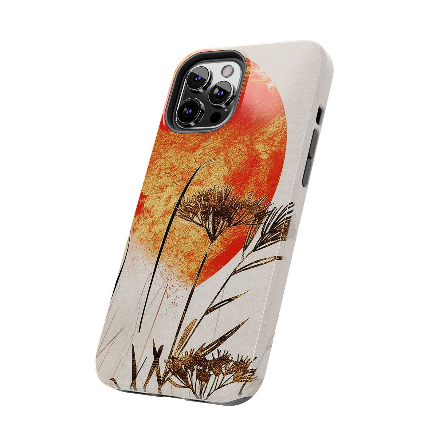 Artistic Floral Tough Phone Case - Sunset Design for Nature Lovers