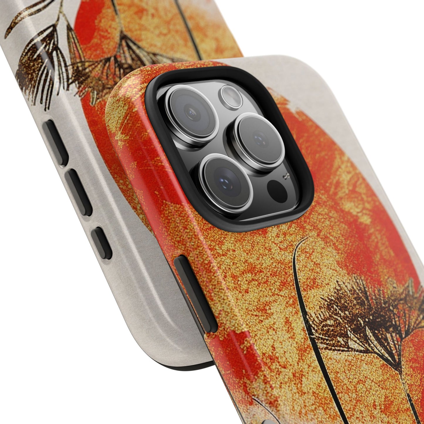 Artistic Floral Tough Phone Case - Sunset Design for Nature Lovers