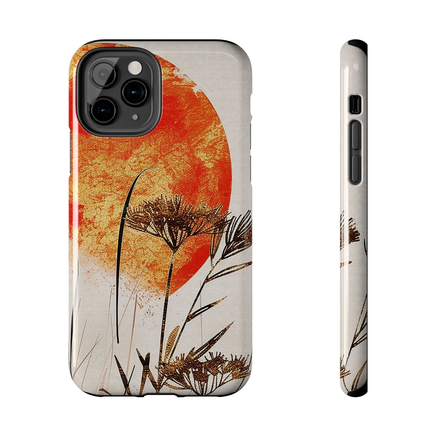 Artistic Floral Tough Phone Case - Sunset Design for Nature Lovers