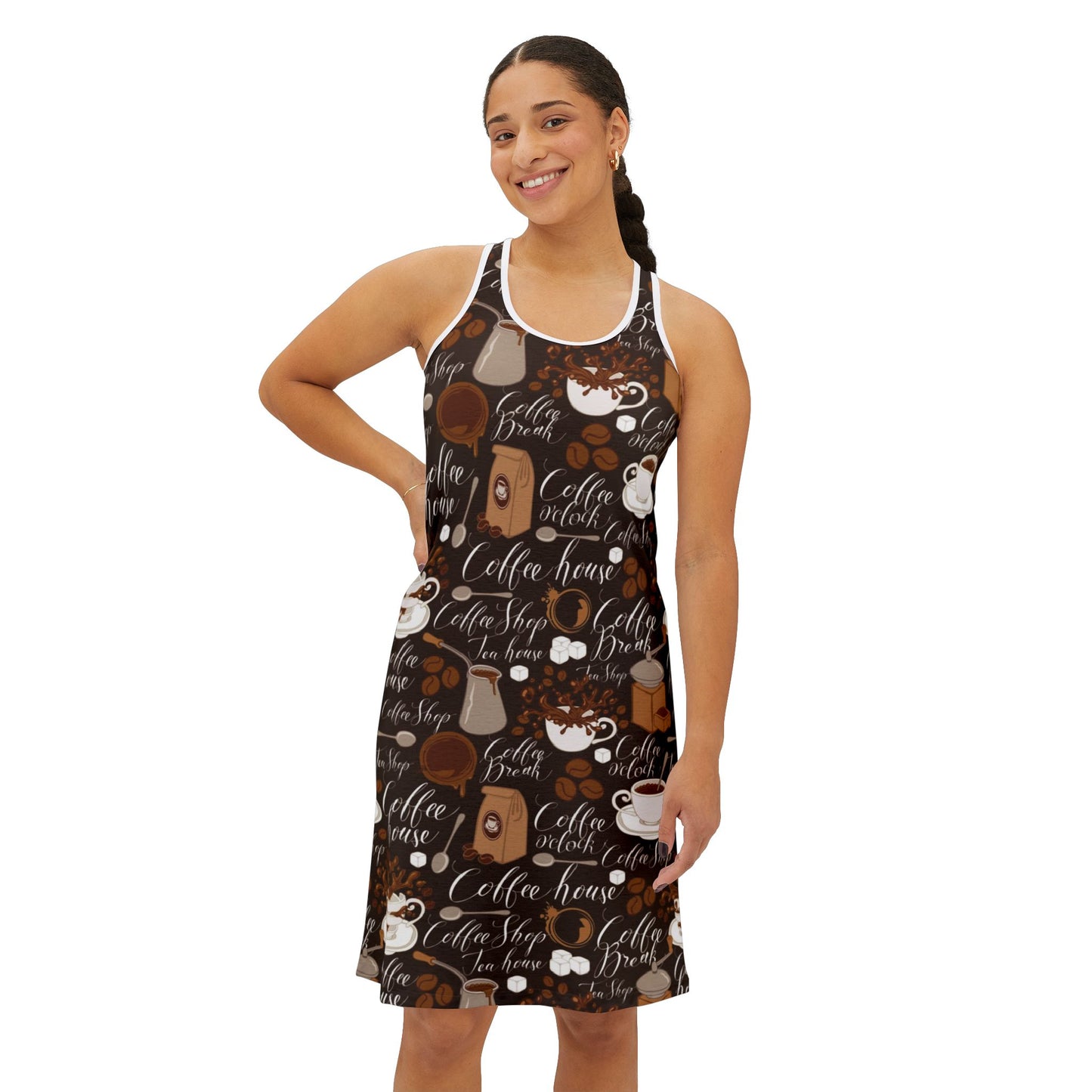 Coffee House Women's Racerback Dress - Relaxed, Brewed with Love