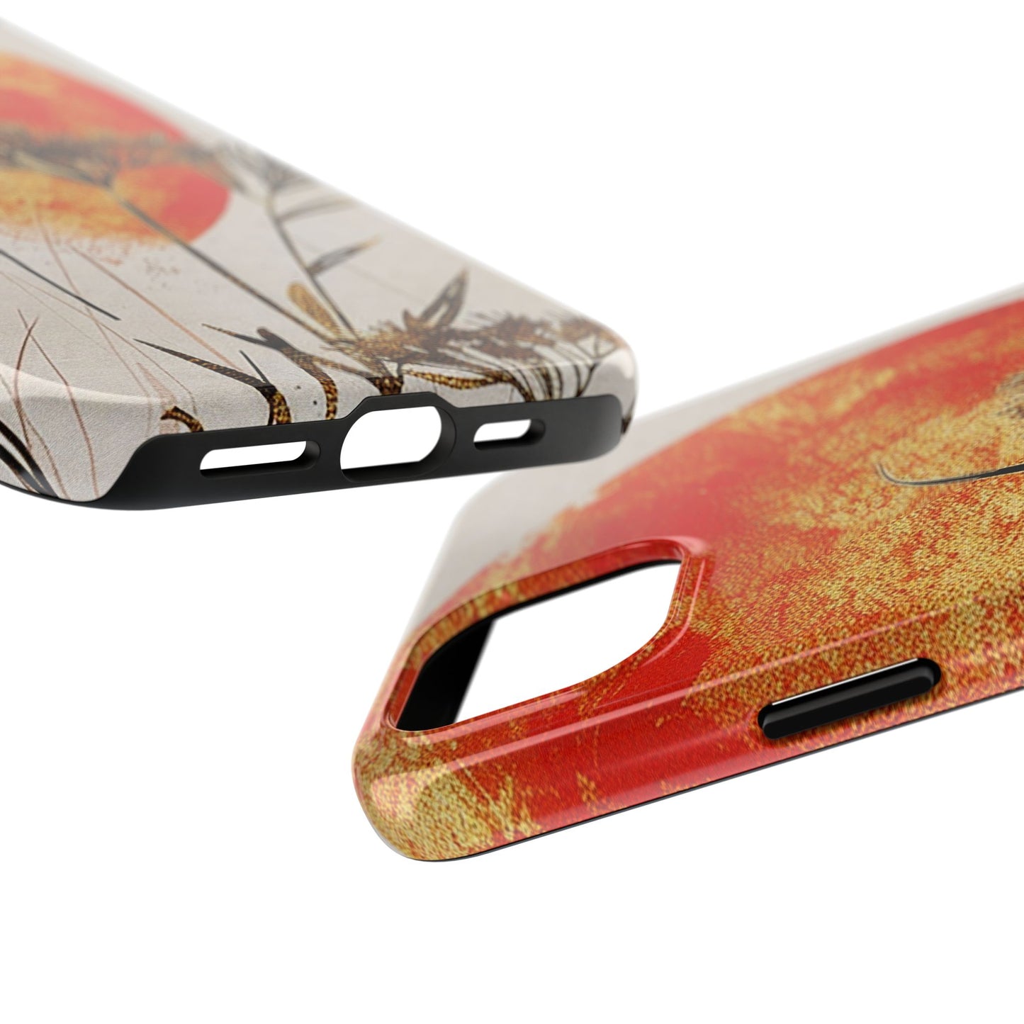 Artistic Floral Tough Phone Case - Sunset Design for Nature Lovers