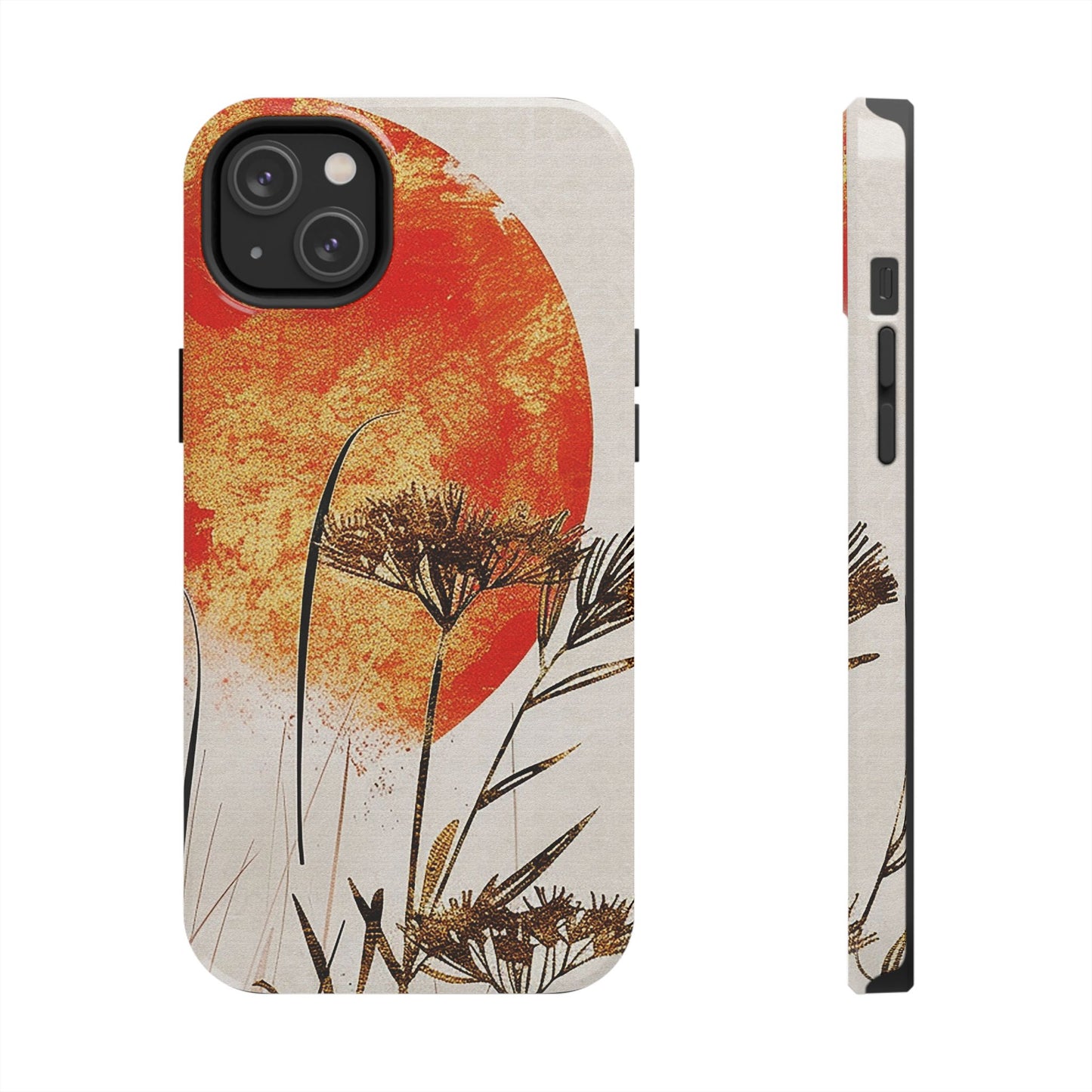 Artistic Floral Tough Phone Case - Sunset Design for Nature Lovers