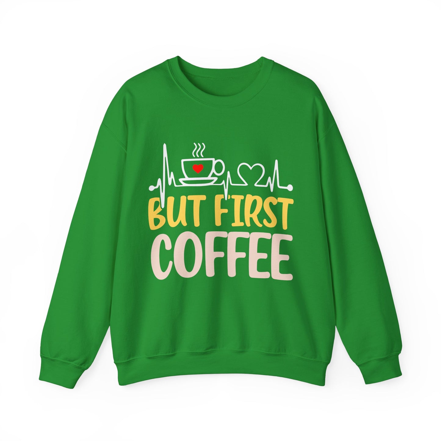 But First Coffee Sweatshirt - Cozy Unisex Crewneck for Coffee Lovers