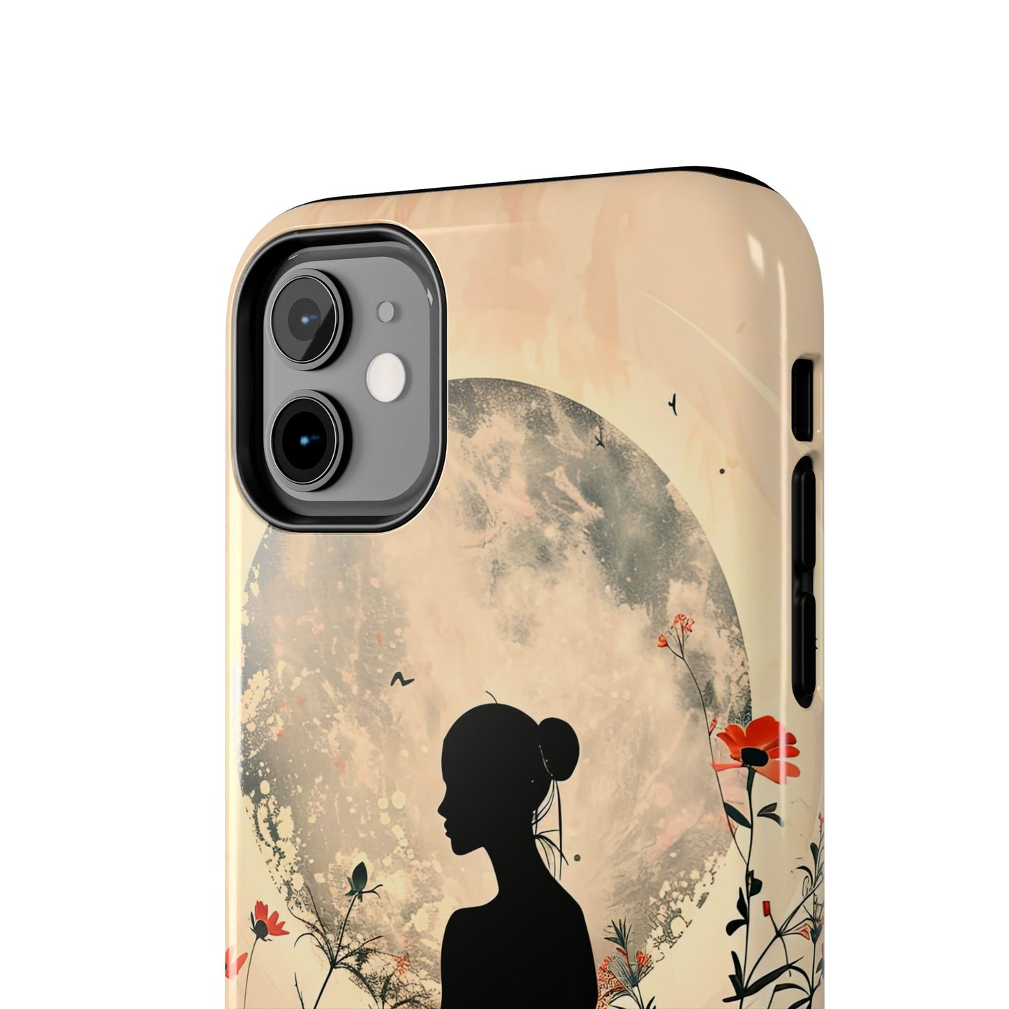 Meditative Vibe Tough Phone Case - Floral Silhouette Design