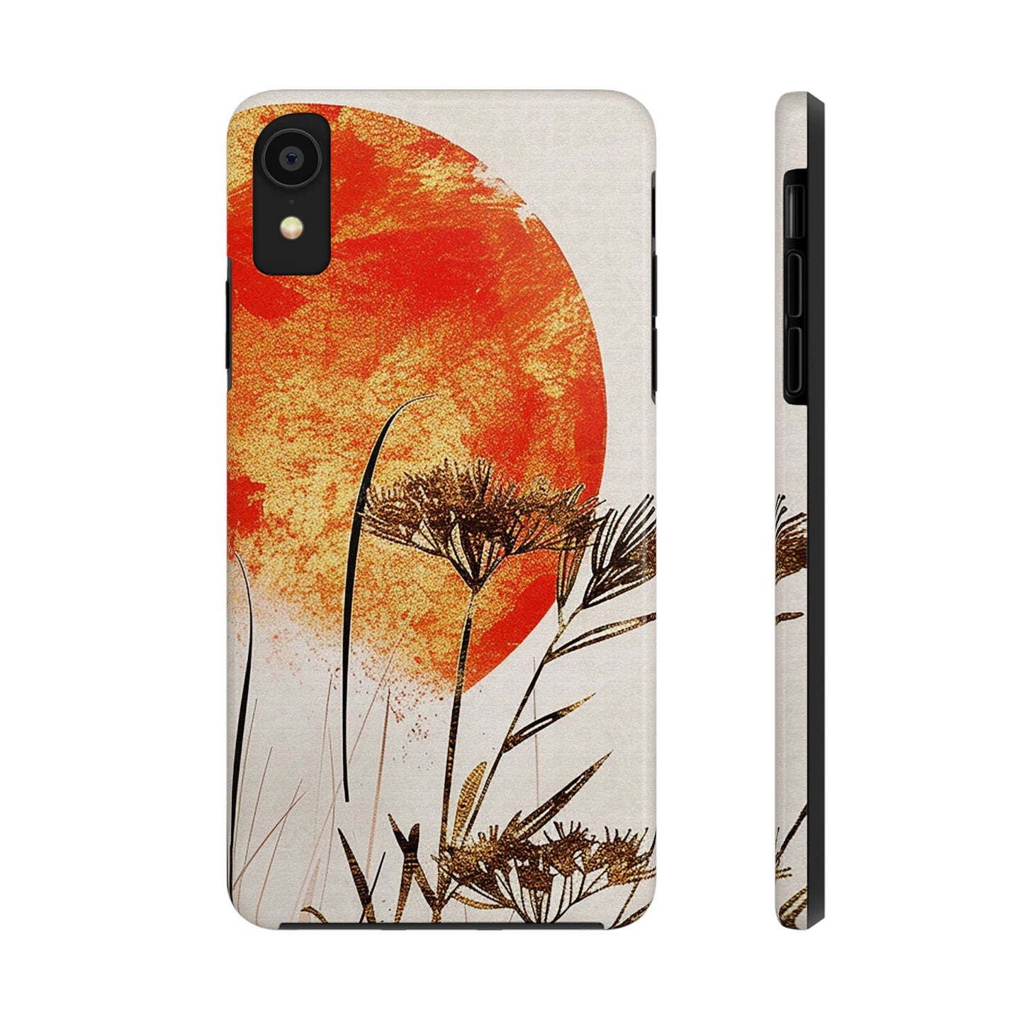 Artistic Floral Tough Phone Case - Sunset Design for Nature Lovers