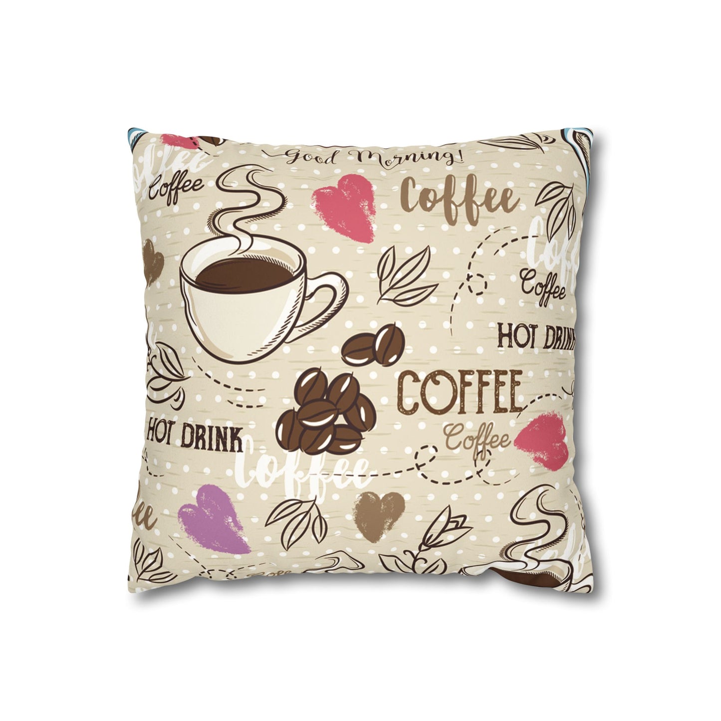 Coffee-Themed Pillowcase for Cozy Living Rooms, Coffee Lover Gift, Home Decor Accent, Housewarming Gift, Unique Bedding