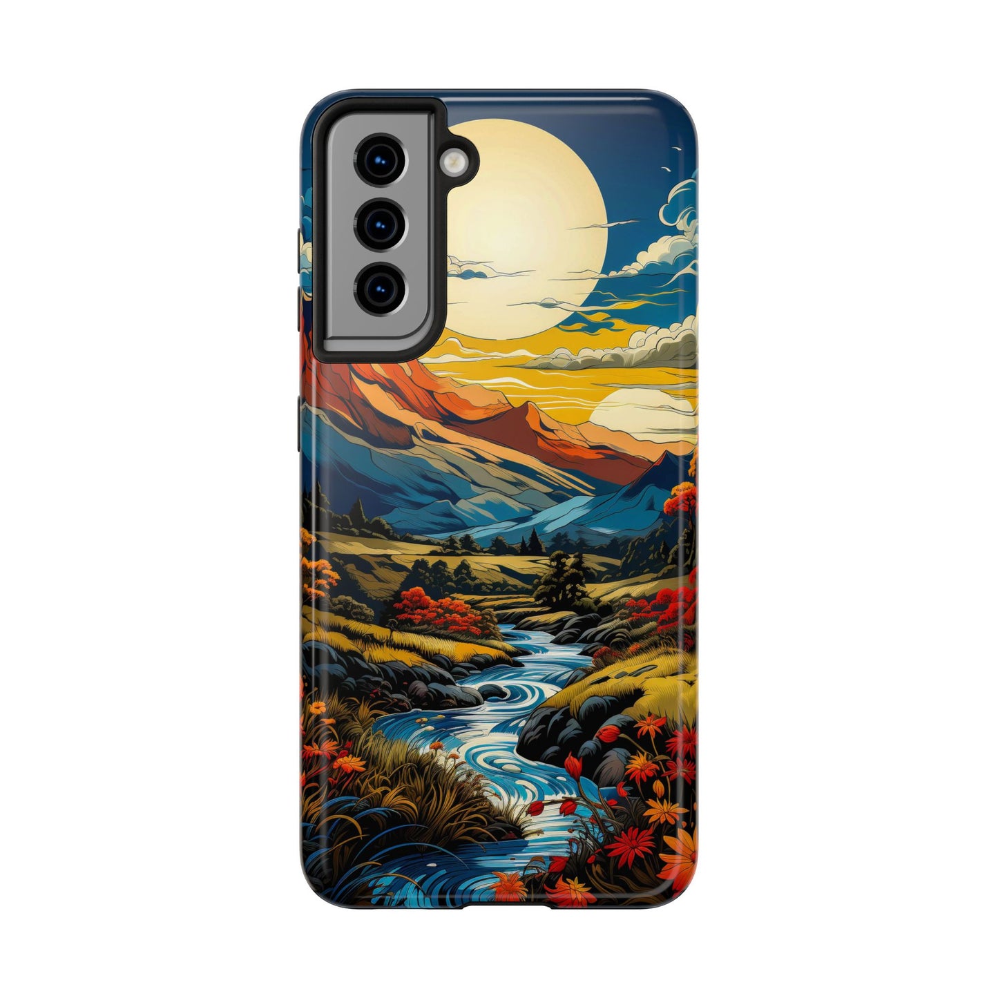 Scenic Landscape Tough Phone Case - Vibrant Nature Design for Adventurers