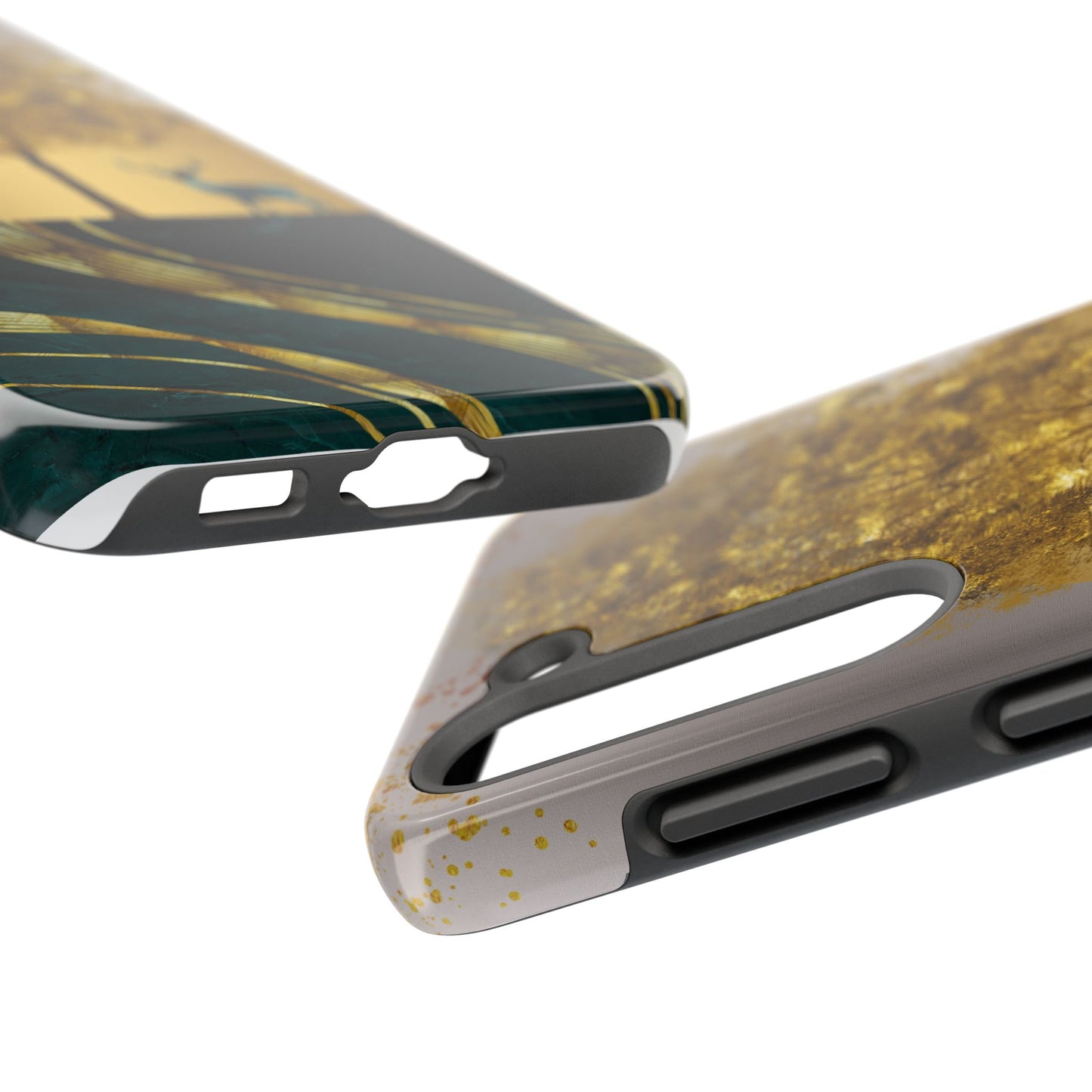 Elegant Wilderness Tough Phone Case - Golden Tree & Deer Design