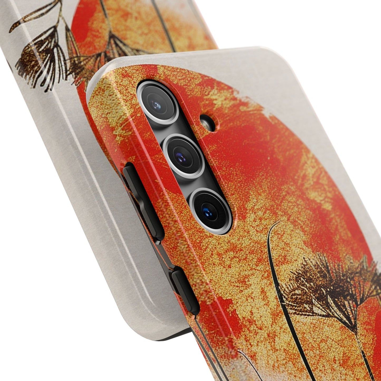 Artistic Floral Tough Phone Case - Sunset Design for Nature Lovers