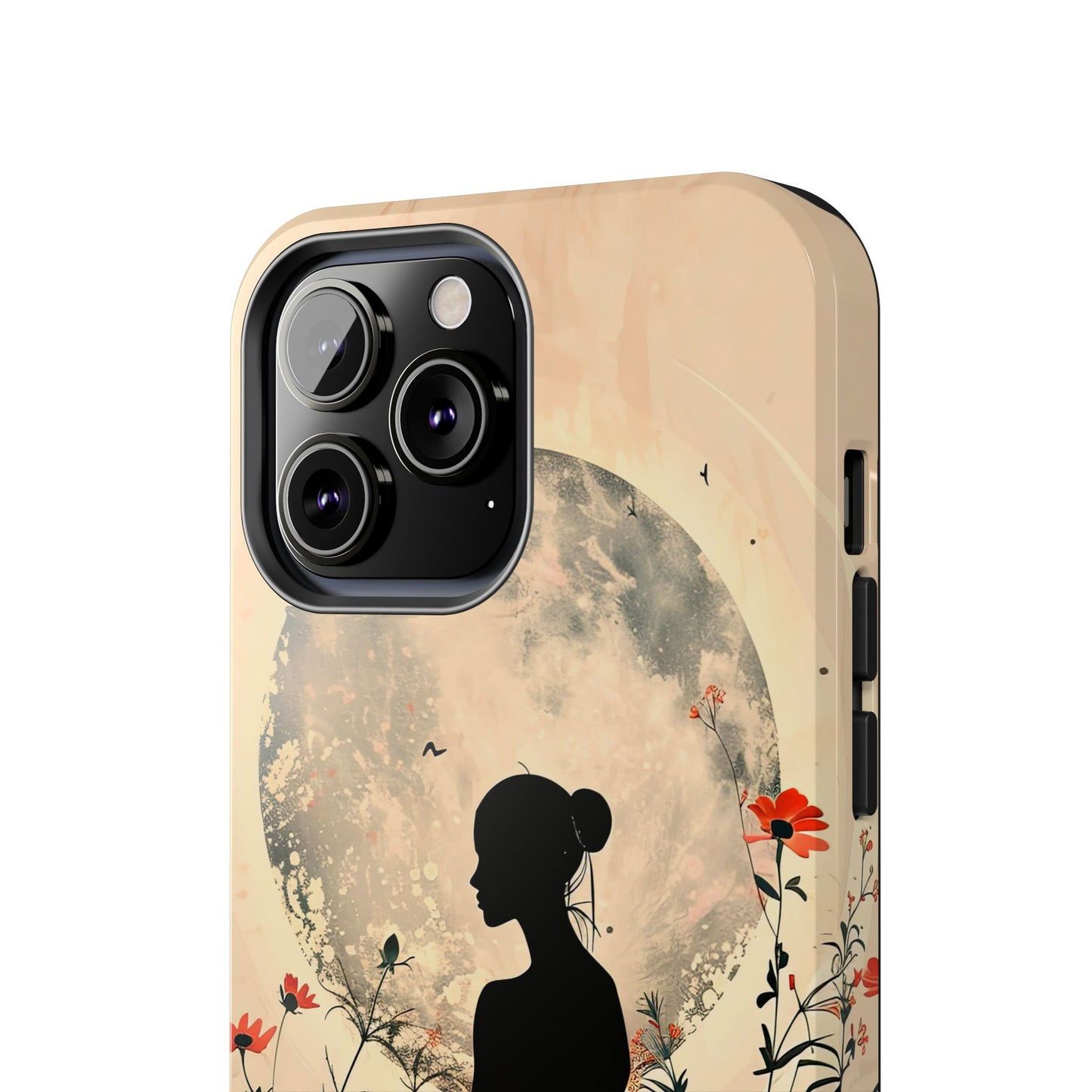 Meditative Vibe Tough Phone Case - Floral Silhouette Design