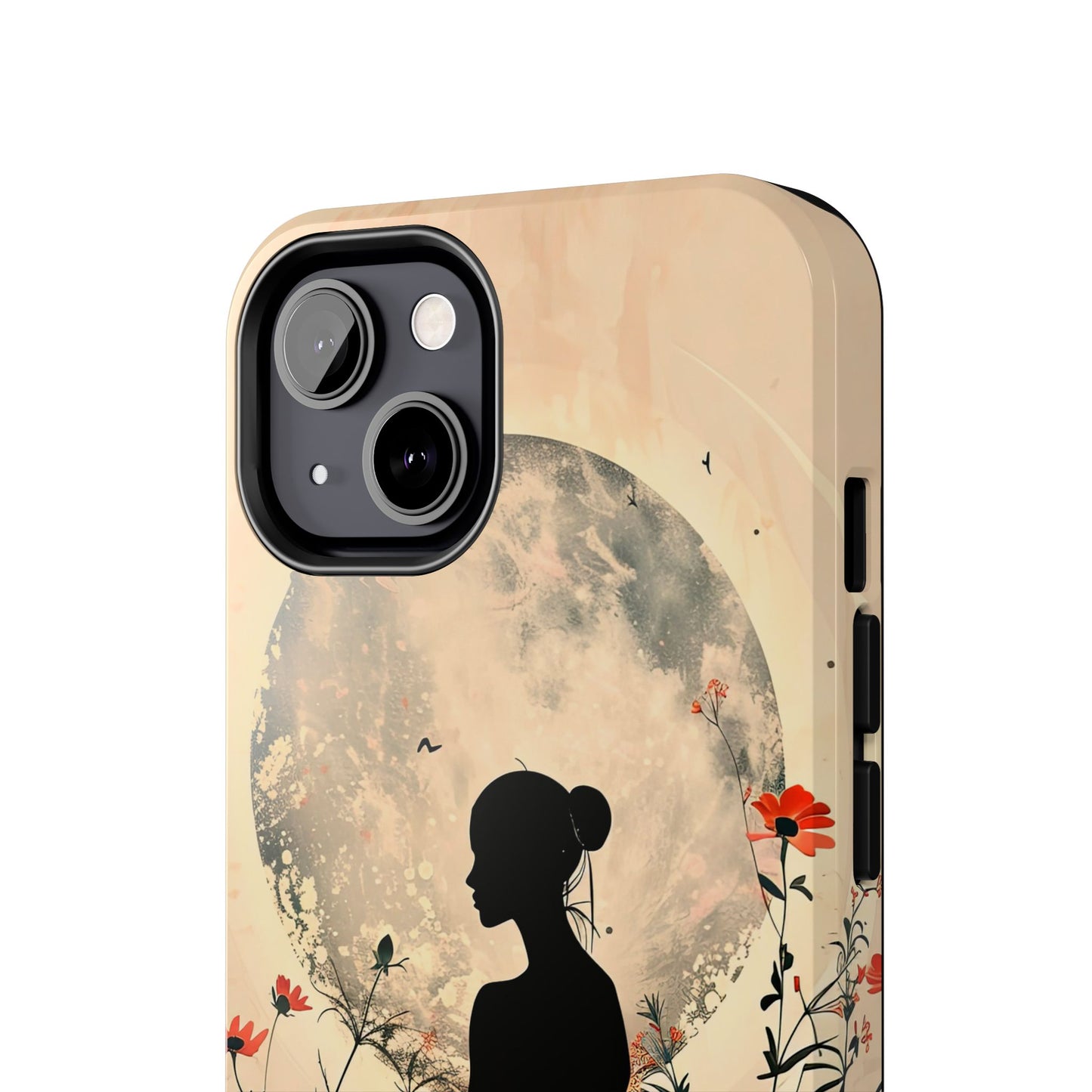 Meditative Vibe Tough Phone Case - Floral Silhouette Design