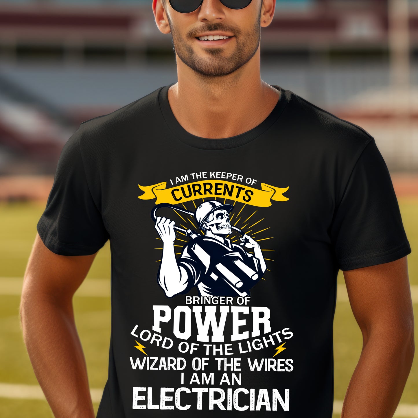 I Am The Keeper of Currents Funny Electrician T Shirt