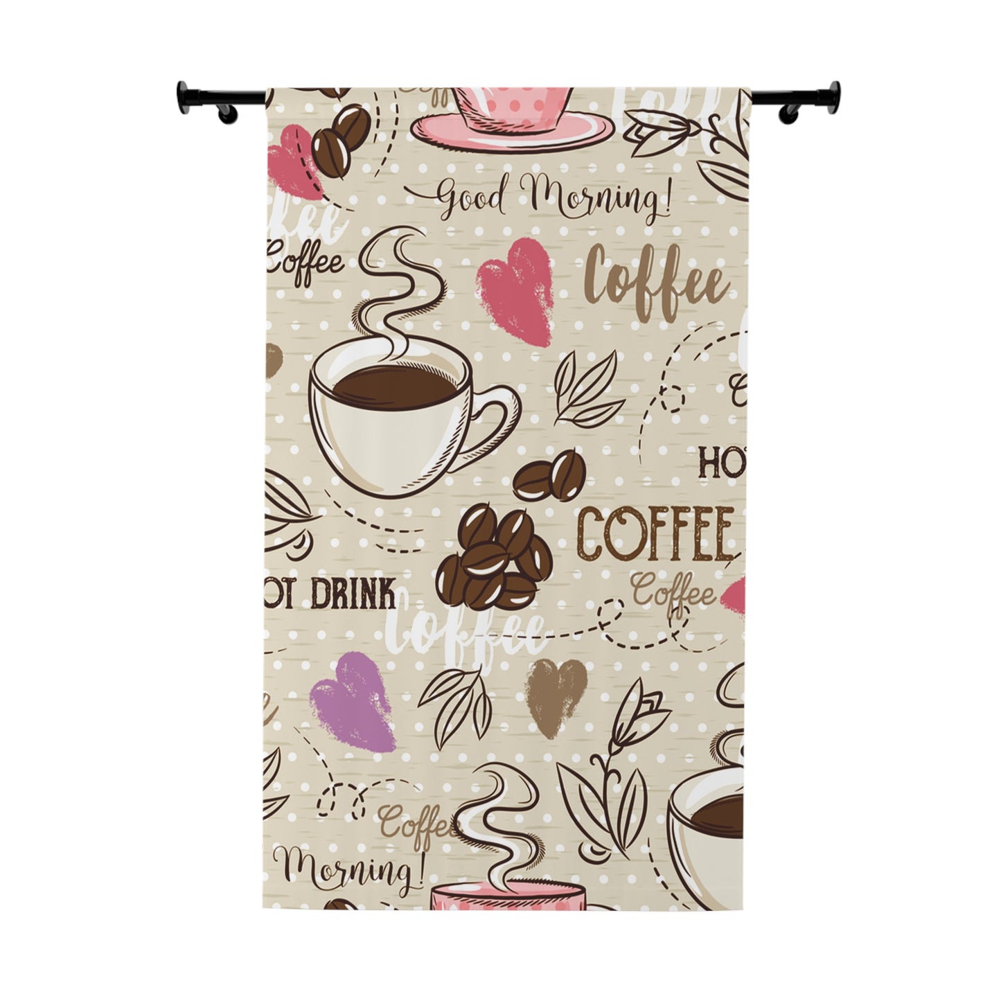 Coffee-Themed Window Curtain, Cozy Kitchen Decor, Good Morning Gift, Coffee Lover's Home Accent, Unique Coffee House Style