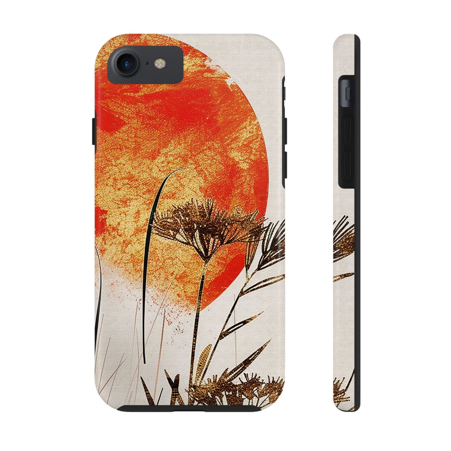 Artistic Floral Tough Phone Case - Sunset Design for Nature Lovers