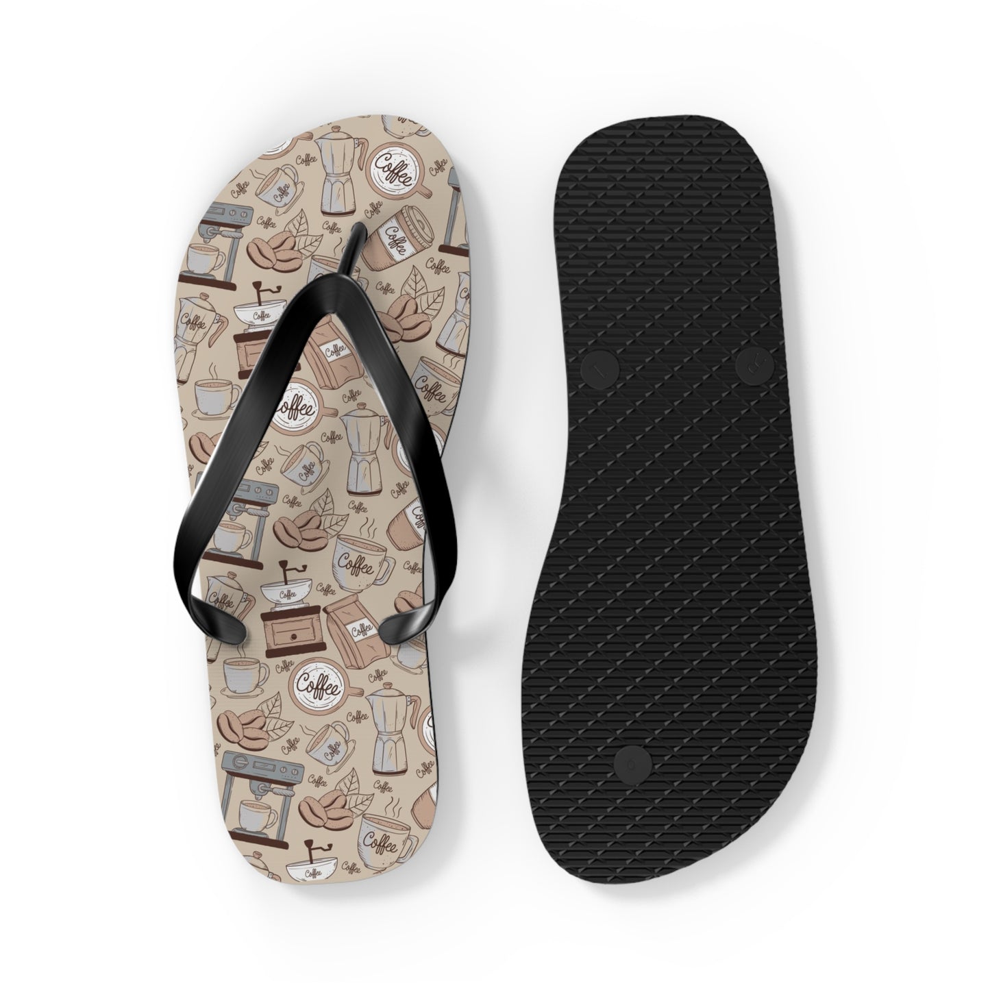 Coffee Lovers Flip Flops | Casual Summer Footwear for Coffee Enthusiasts | Perfect for Beach Days & Café Hopping