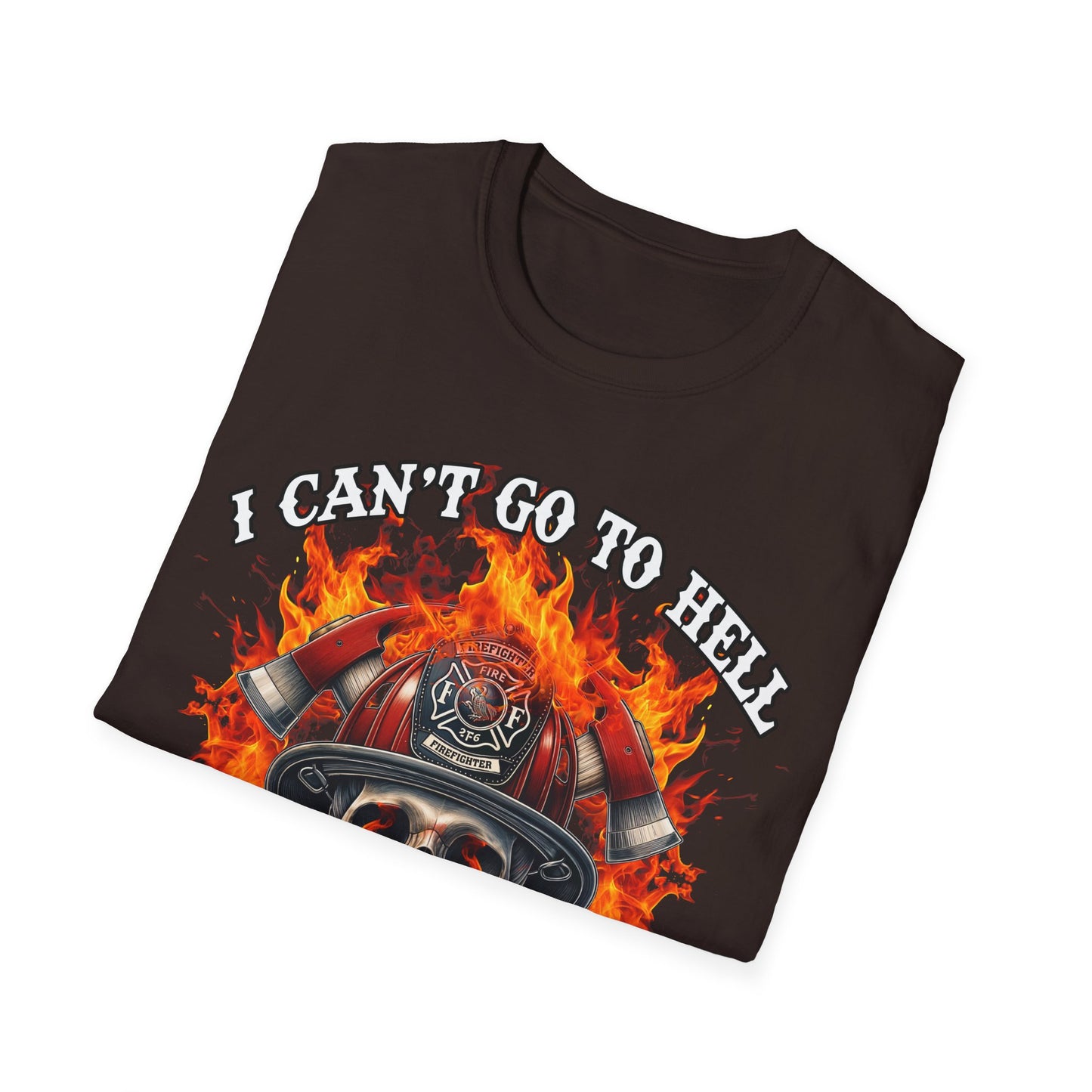 Unisex Softstyle T-Shirt: "I Can't Go to Hell - The Devil Has a Restraining Order" Graphic Tee