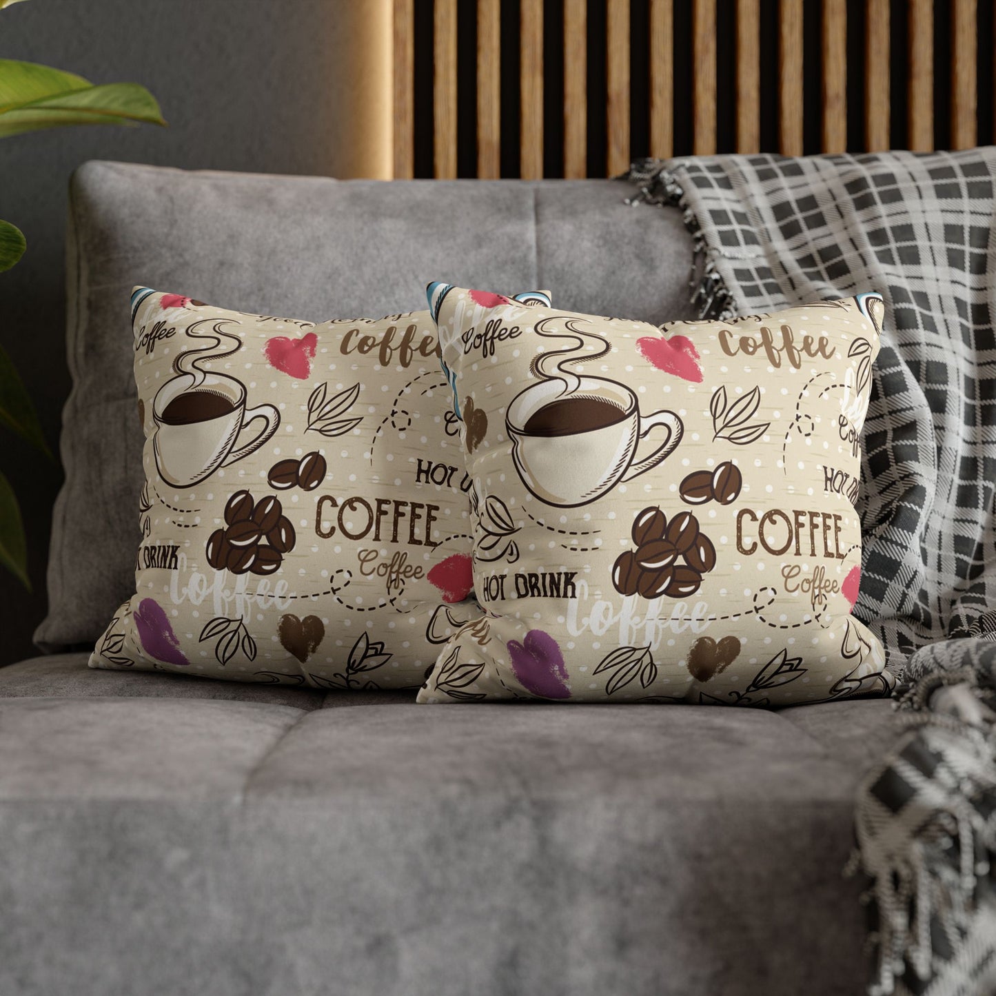 Coffee-Themed Pillowcase for Cozy Living Rooms, Coffee Lover Gift, Home Decor Accent, Housewarming Gift, Unique Bedding