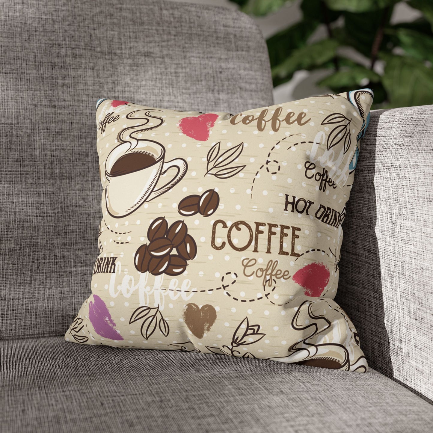 Coffee-Themed Pillowcase for Cozy Living Rooms, Coffee Lover Gift, Home Decor Accent, Housewarming Gift, Unique Bedding