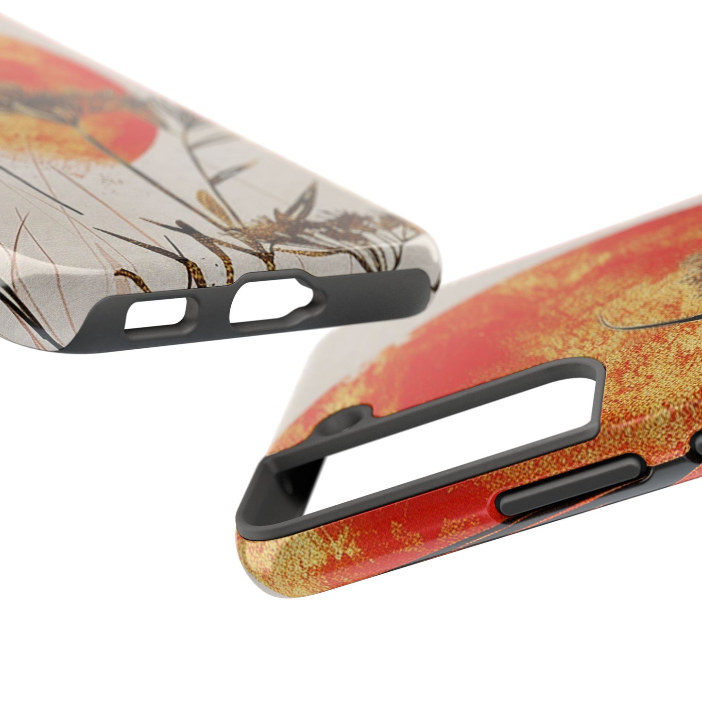 Artistic Floral Tough Phone Case - Sunset Design for Nature Lovers