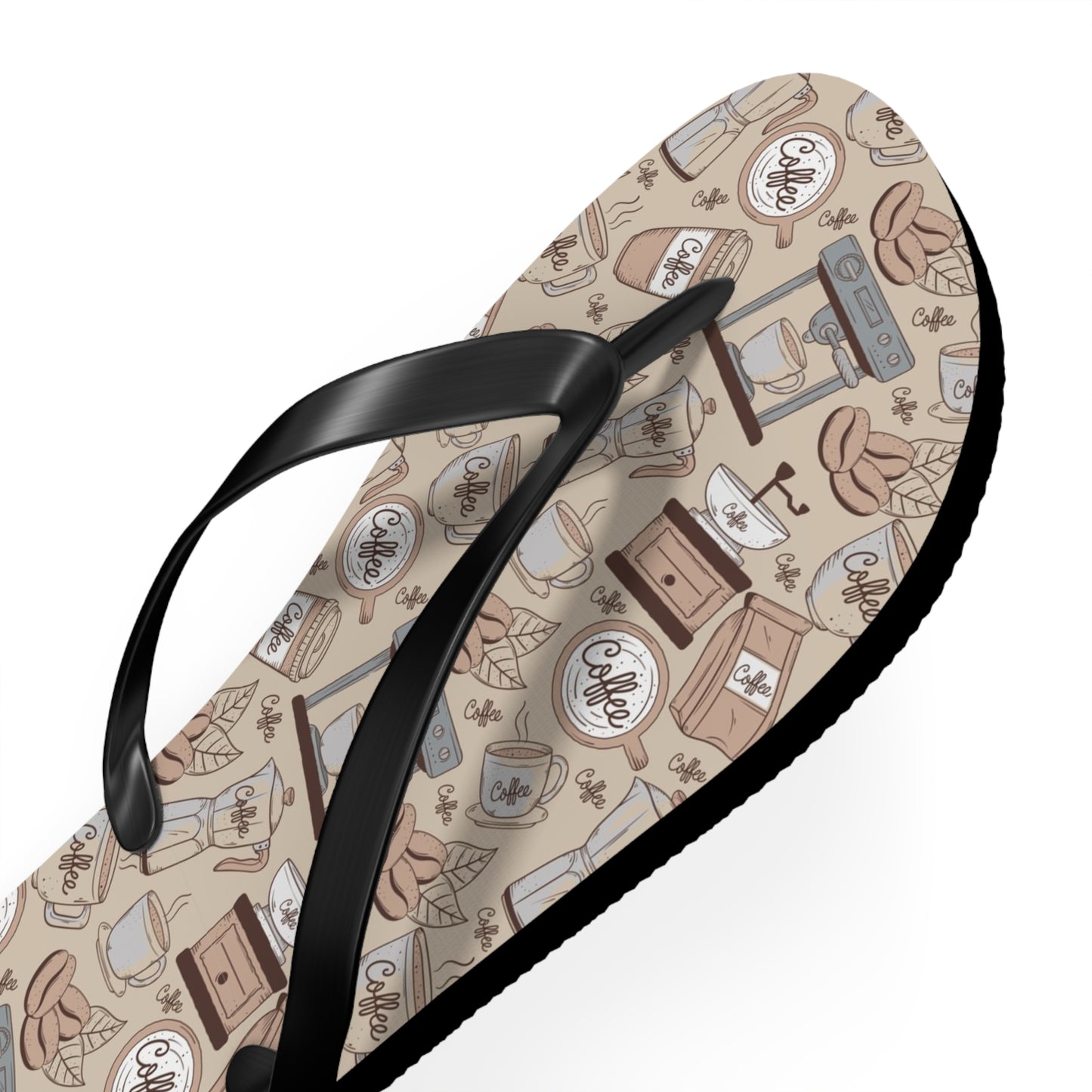 Coffee Lovers Flip Flops | Casual Summer Footwear for Coffee Enthusiasts | Perfect for Beach Days & Café Hopping