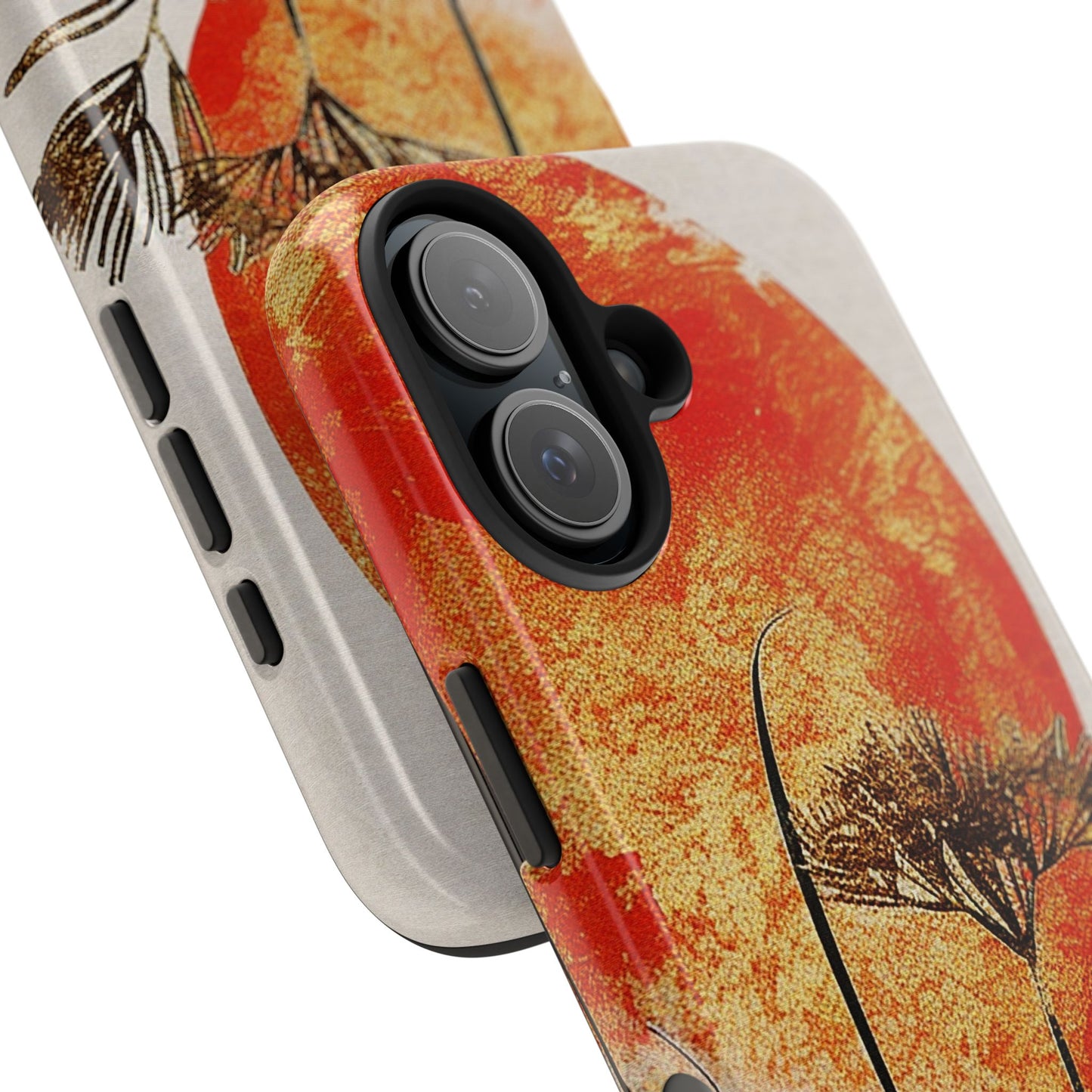 Artistic Floral Tough Phone Case - Sunset Design for Nature Lovers