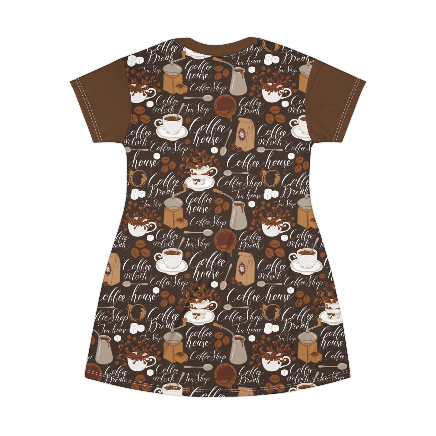 Coffee Lover T-Shirt Dress - Cozy Cafe Vibes
