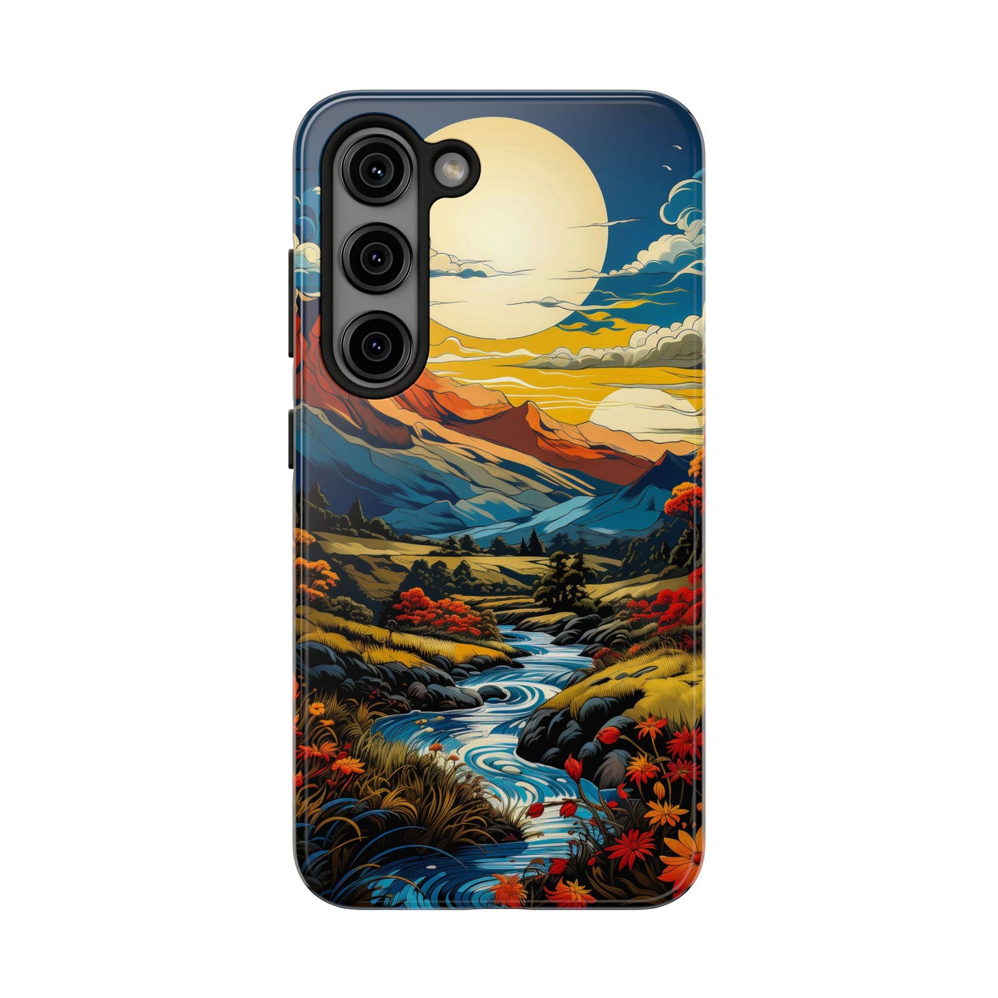 Scenic Landscape Tough Phone Case - Vibrant Nature Design for Adventurers