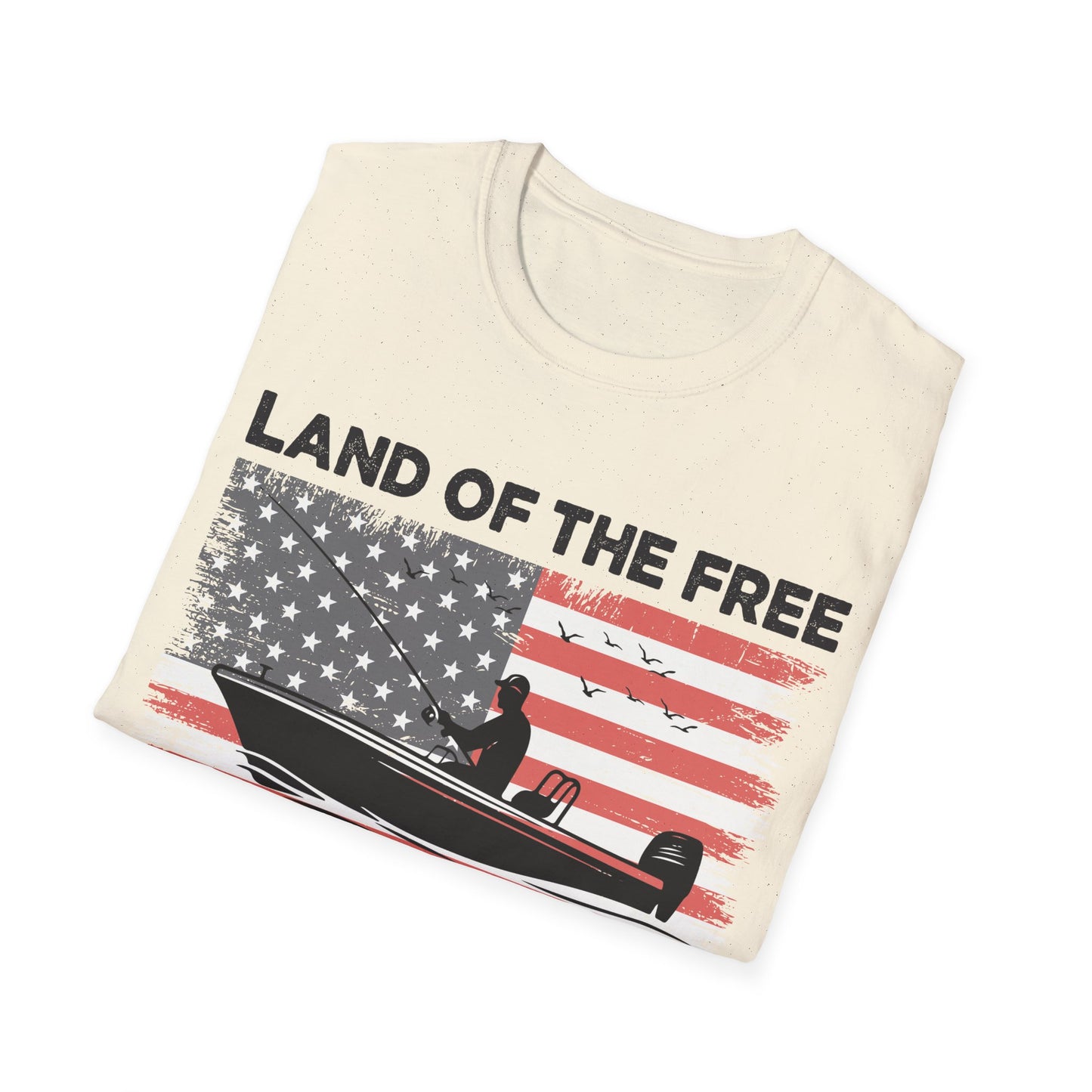 Land of the Free Fishing T-Shirt | Home of the Angler Graphic Tee for Outdoor Enthusiasts