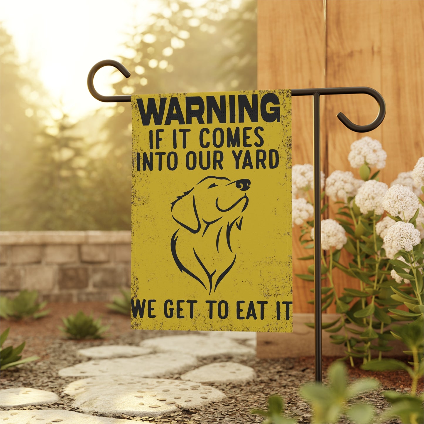 Dog Warning Yard Flag, Garden Banner for Pet Lovers, Funny Outdoor Decoration, Home Welcome Sign, Gift for Dog Owners