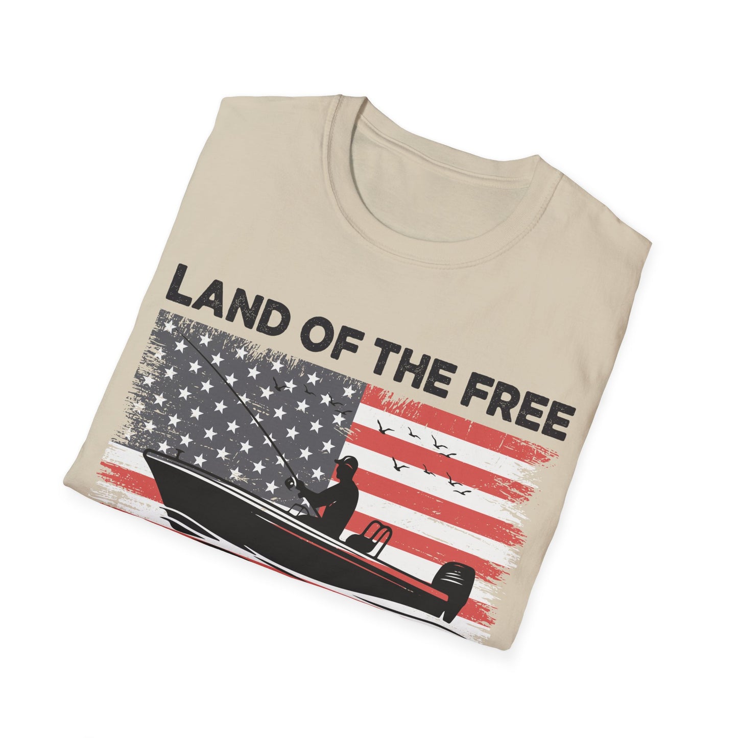 Land of the Free Fishing T-Shirt | Home of the Angler Graphic Tee for Outdoor Enthusiasts