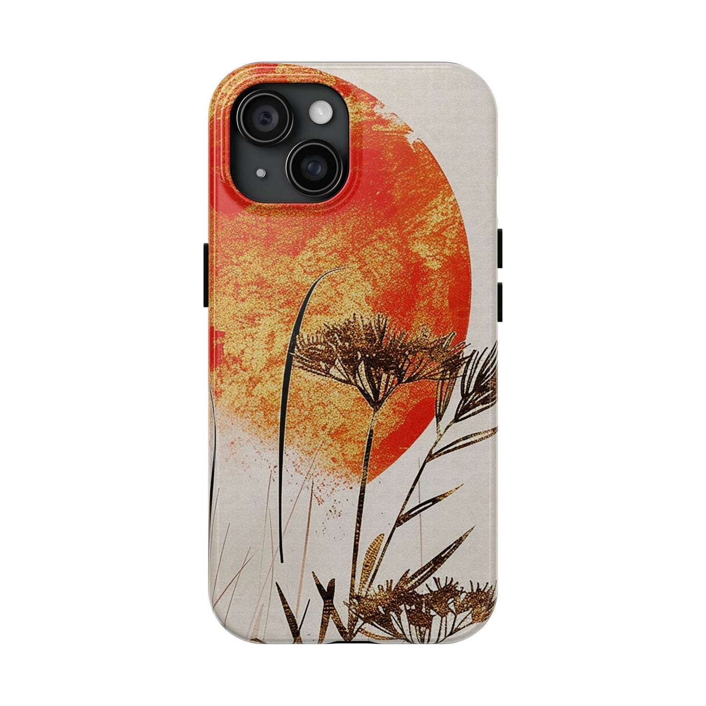Artistic Floral Tough Phone Case - Sunset Design for Nature Lovers