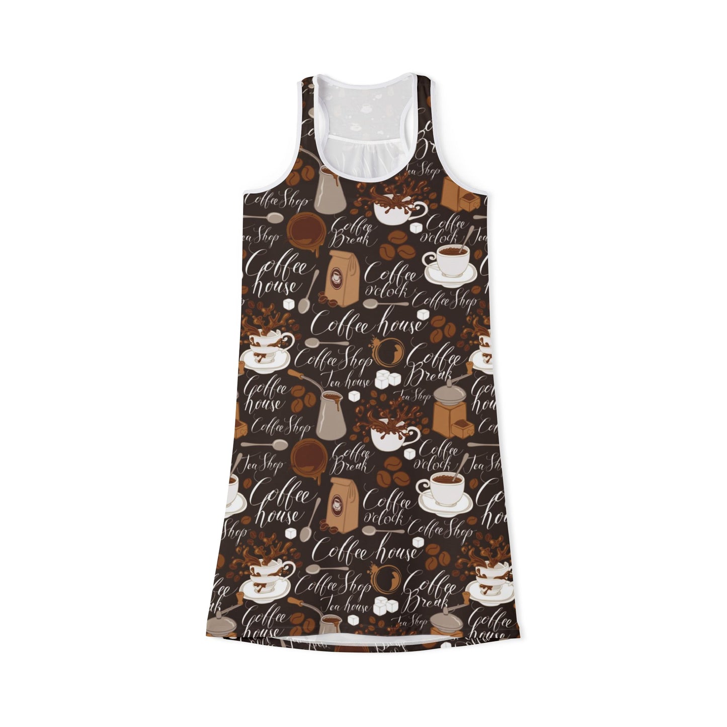 Coffee House Women's Racerback Dress - Relaxed, Brewed with Love