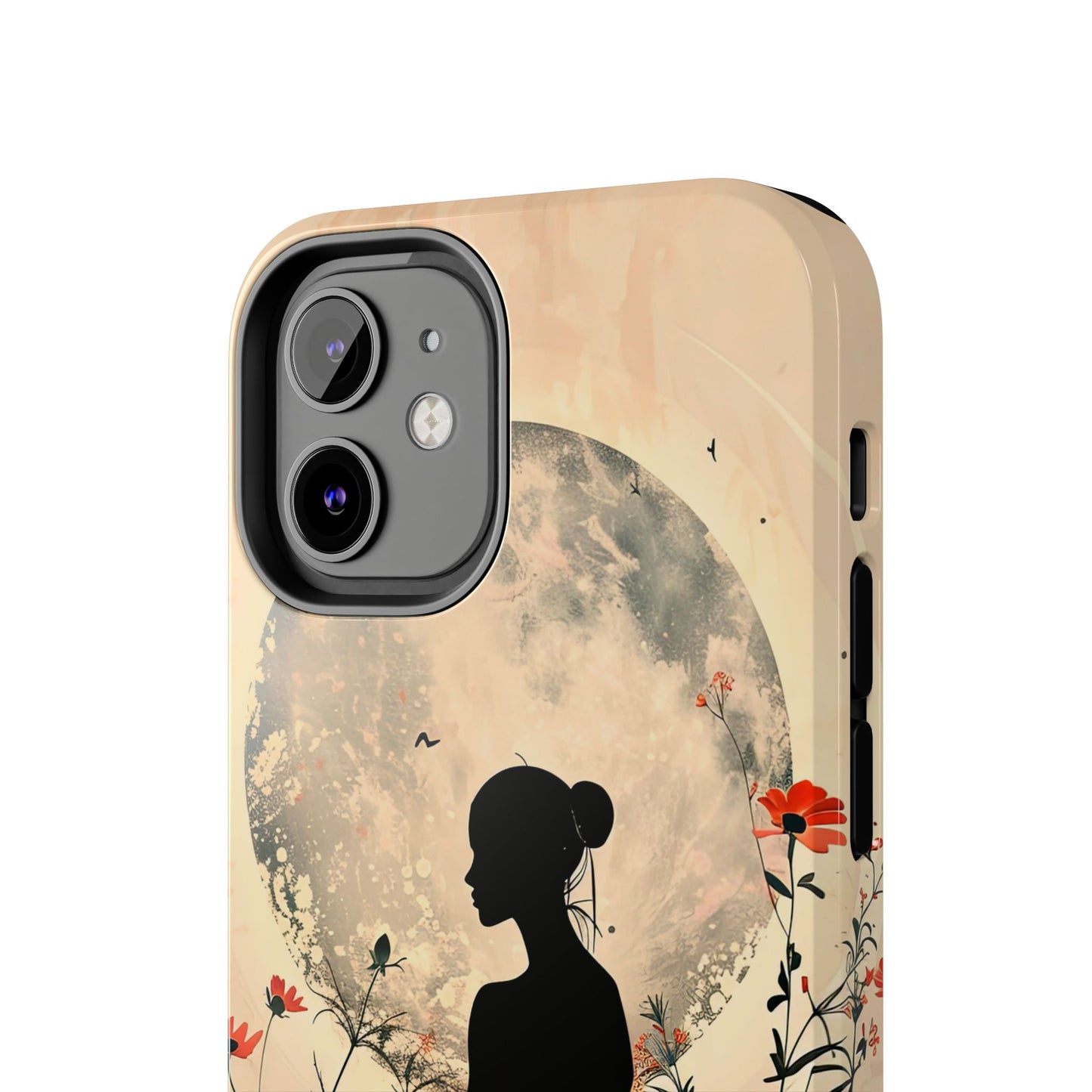 Meditative Vibe Tough Phone Case - Floral Silhouette Design