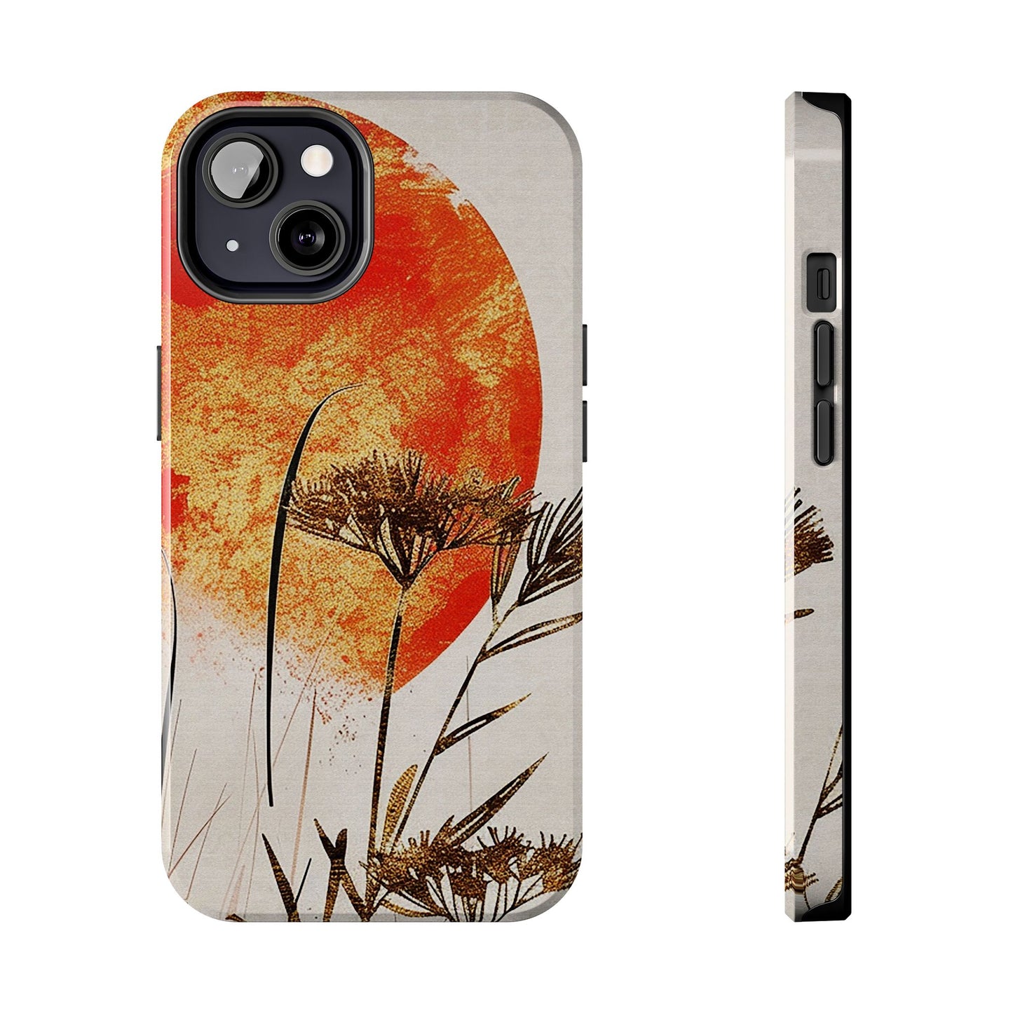 Artistic Floral Tough Phone Case - Sunset Design for Nature Lovers