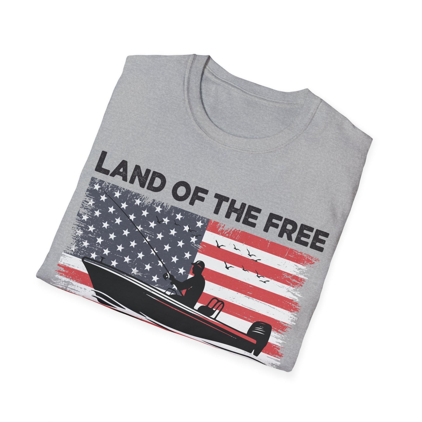 Land of the Free Fishing T-Shirt | Home of the Angler Graphic Tee for Outdoor Enthusiasts