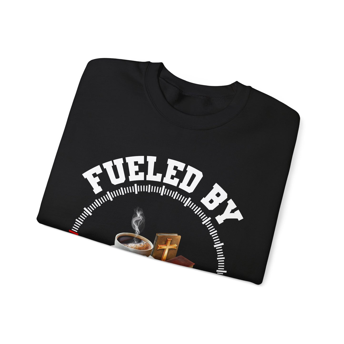 Fueled by God and Coffee Crewneck Sweatshirt for Coffee Lovers