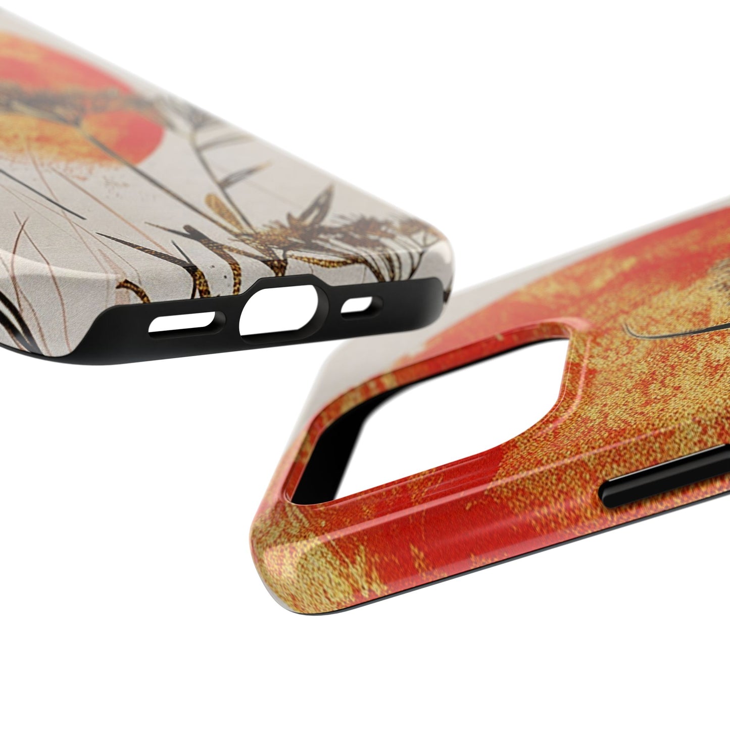 Artistic Floral Tough Phone Case - Sunset Design for Nature Lovers