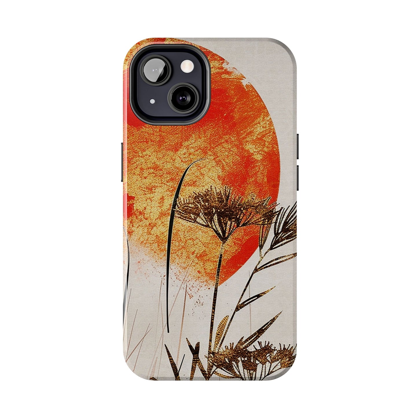 Artistic Floral Tough Phone Case - Sunset Design for Nature Lovers