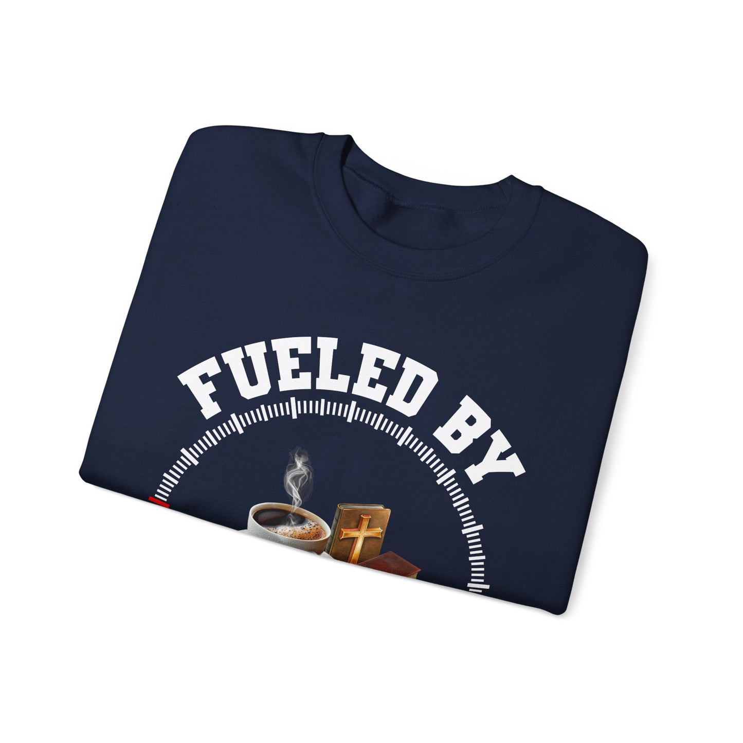 Fueled by God and Coffee Crewneck Sweatshirt for Coffee Lovers
