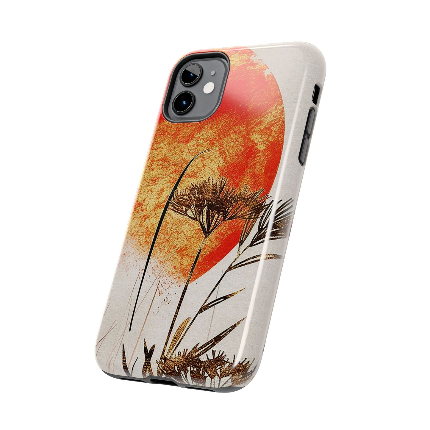 Artistic Floral Tough Phone Case - Sunset Design for Nature Lovers