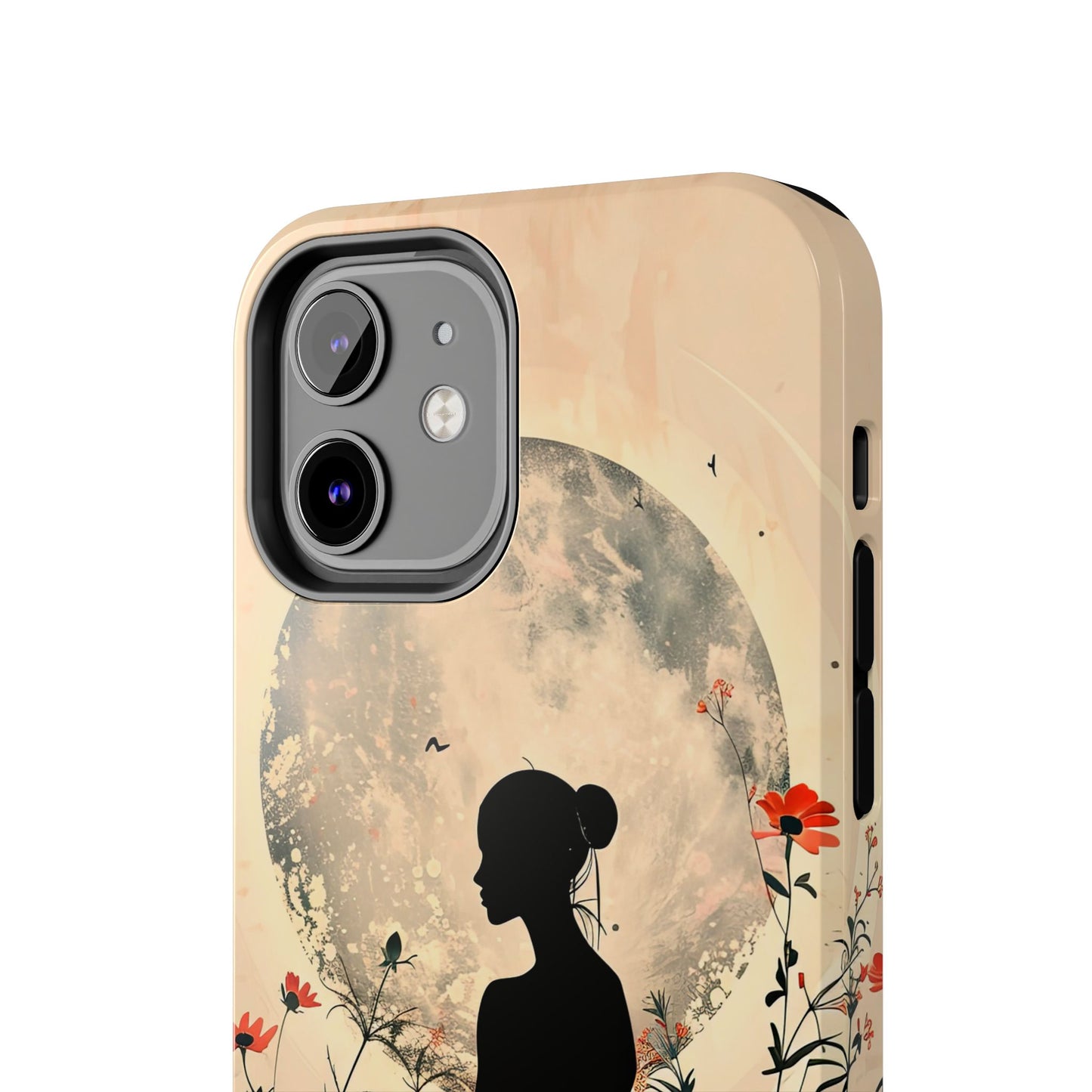 Meditative Vibe Tough Phone Case - Floral Silhouette Design