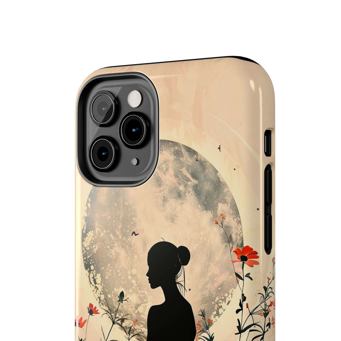 Meditative Vibe Tough Phone Case - Floral Silhouette Design