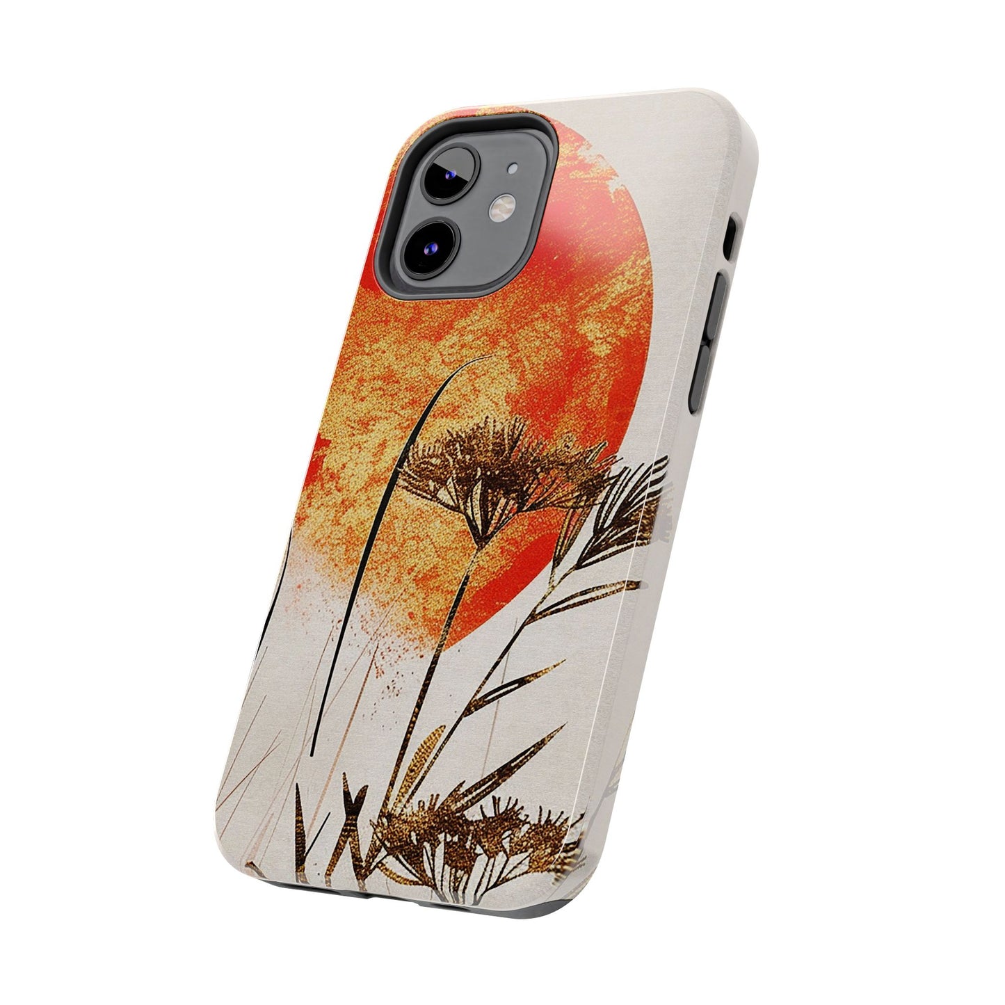 Artistic Floral Tough Phone Case - Sunset Design for Nature Lovers