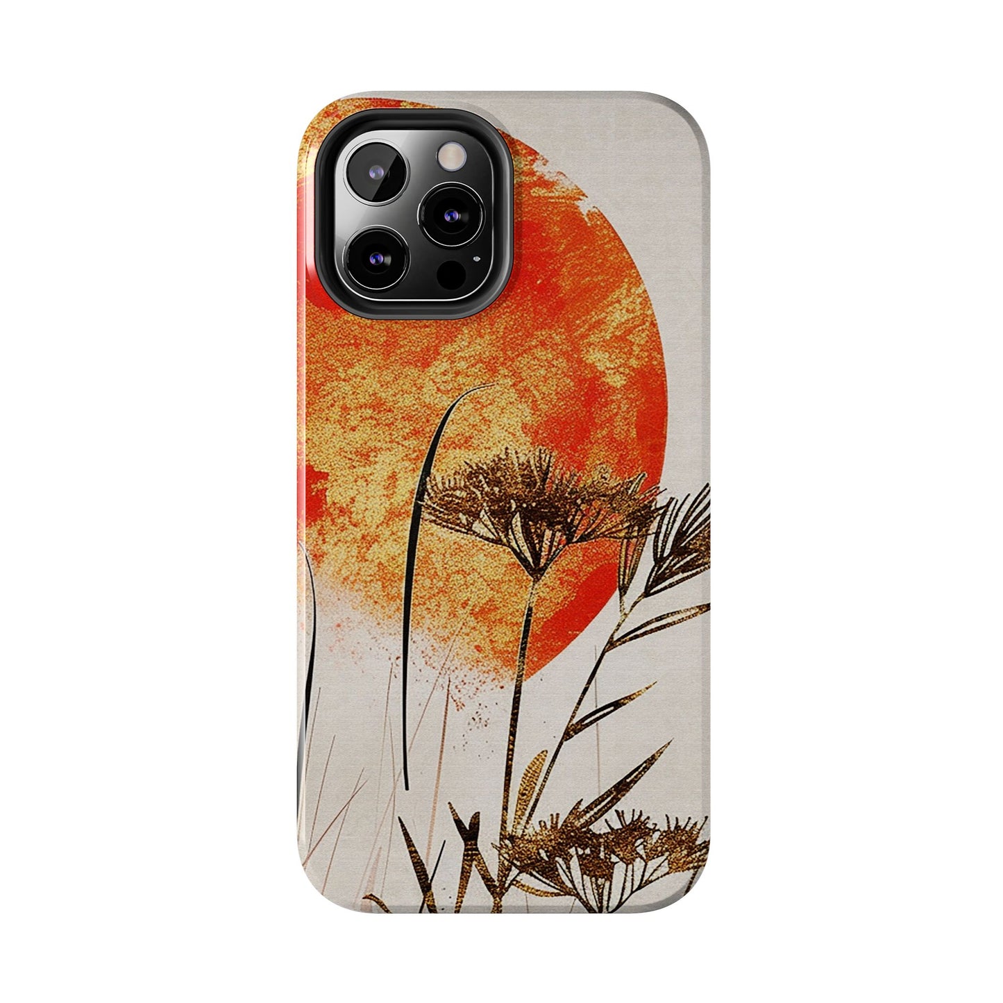 Artistic Floral Tough Phone Case - Sunset Design for Nature Lovers