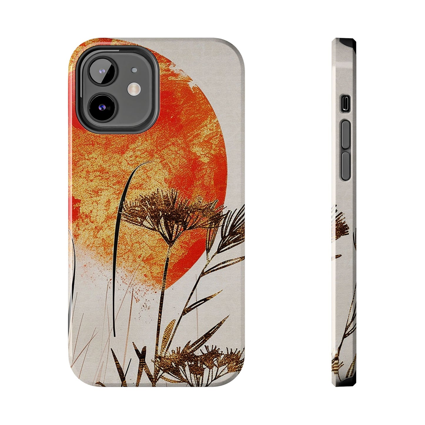 Artistic Floral Tough Phone Case - Sunset Design for Nature Lovers