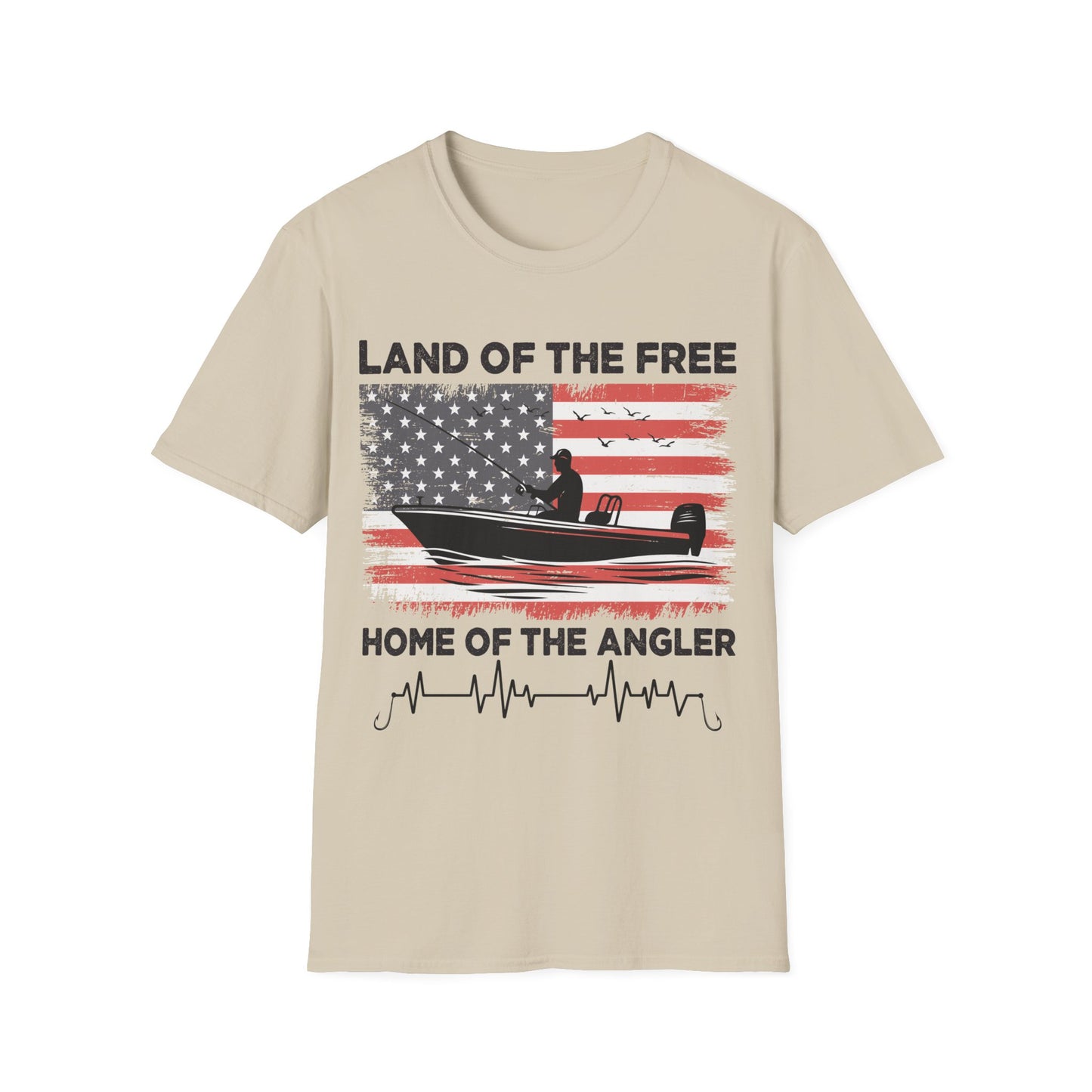 Land of the Free Fishing T-Shirt | Home of the Angler Graphic Tee for Outdoor Enthusiasts