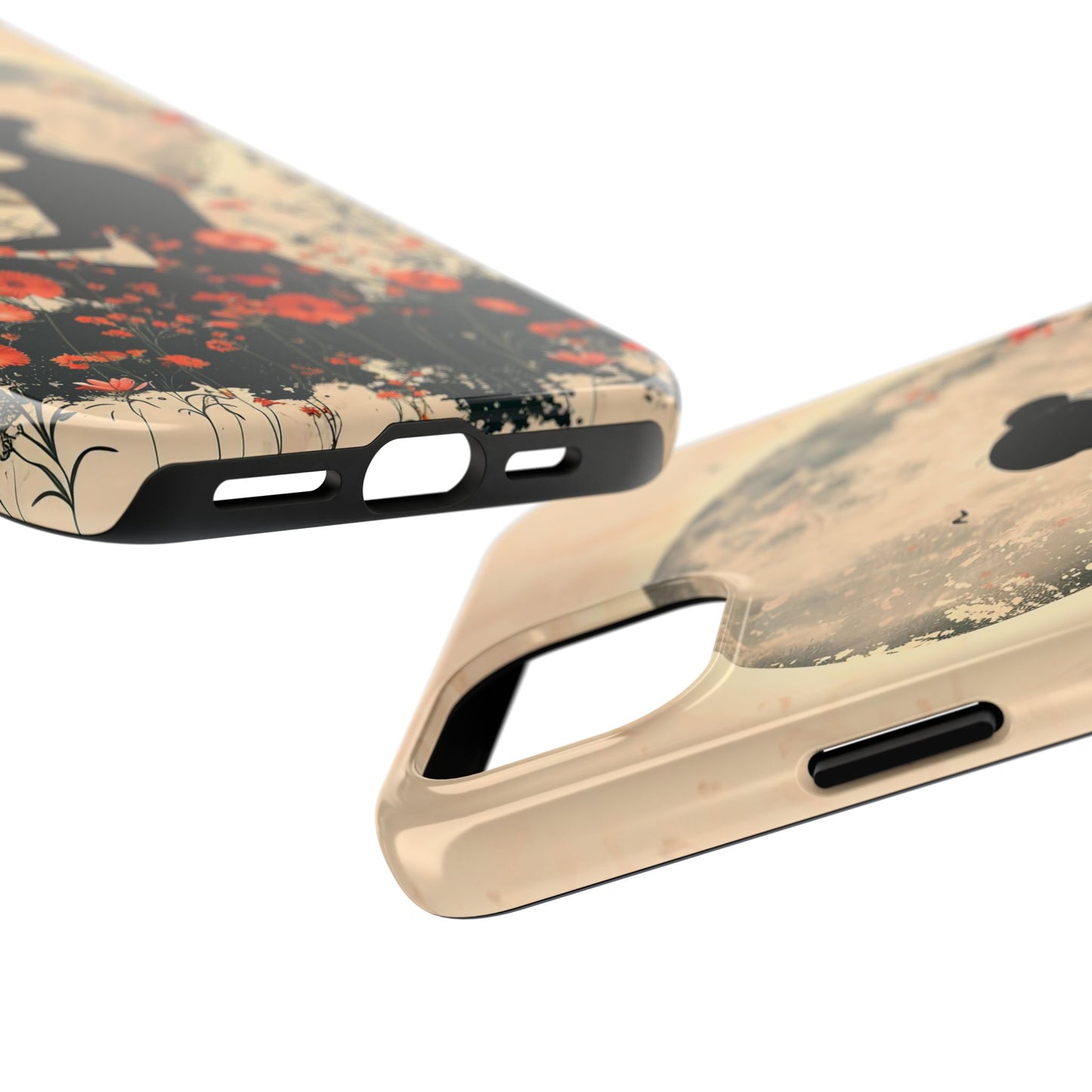 Meditative Vibe Tough Phone Case - Floral Silhouette Design